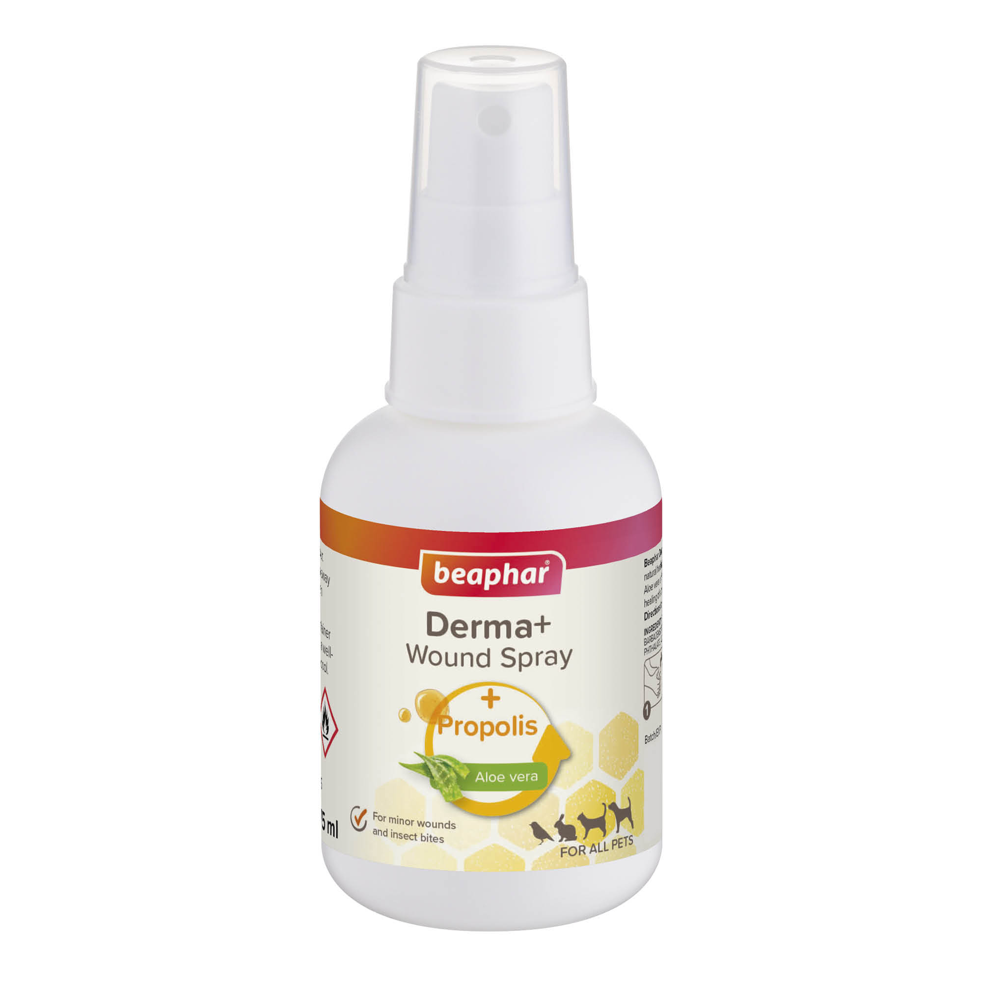 Beaphar Derma+ Wound Spray for Cats, Dogs, Small Animals & Birds, 75ml