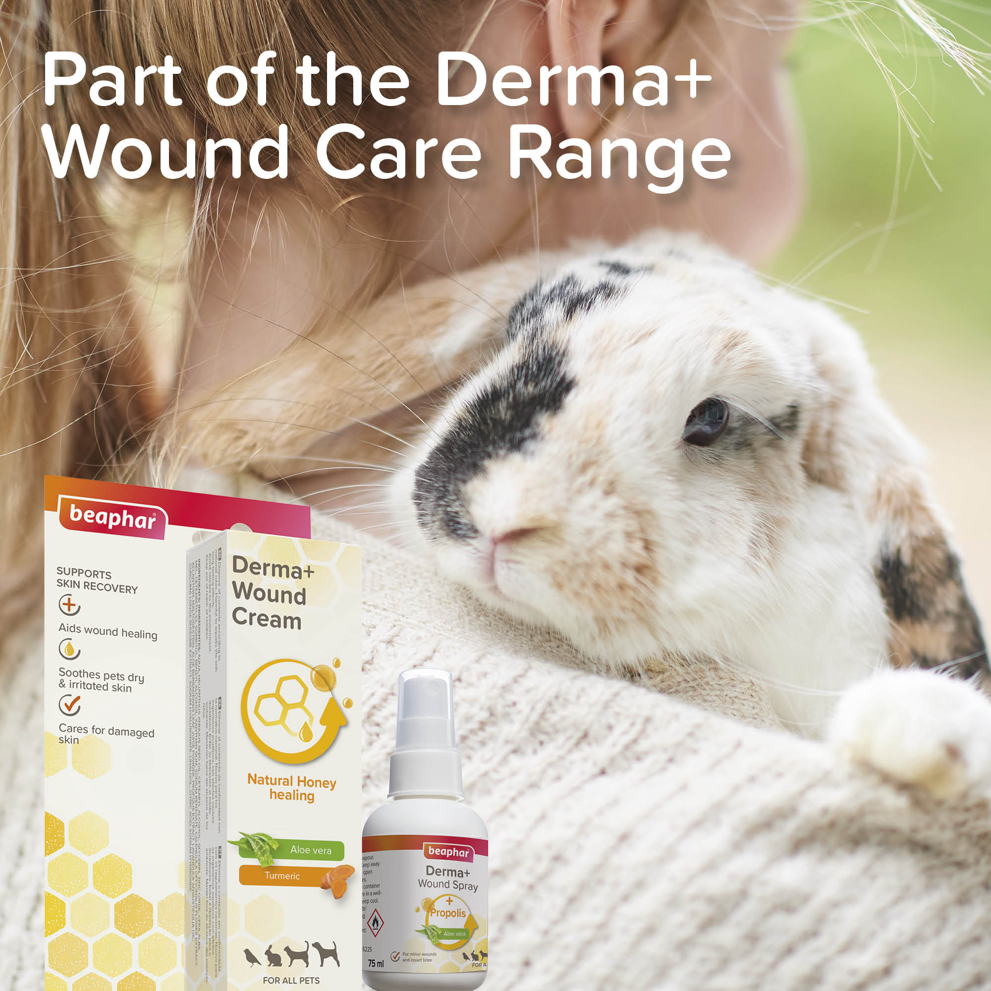 Beaphar Derma+ Wound Spray for Cats, Dogs, Small Animals & Birds, 75ml