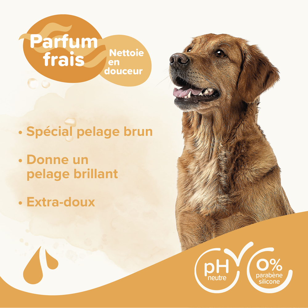 ESSENTIEL - Shampooing pour chien au pelage brun - 250 ml