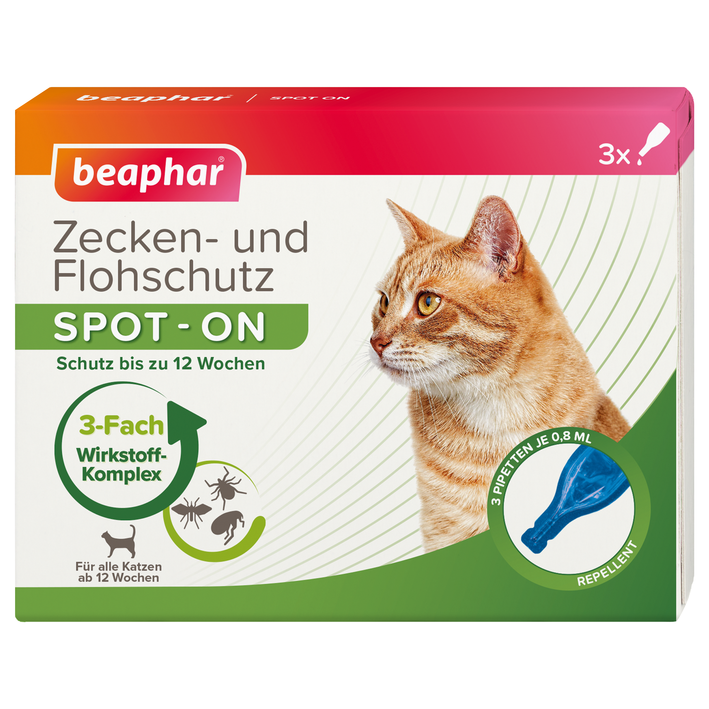 Beaphar Zecken- und Flohschutz SPOT-ON, 3x0,8ml