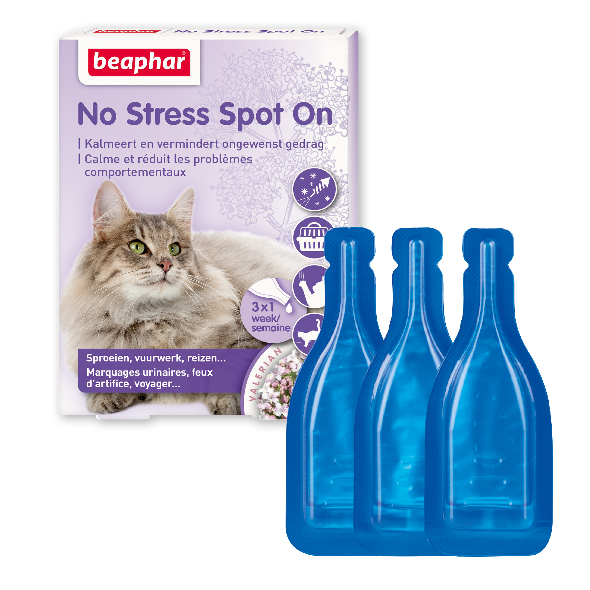 Beaphar No Stress Spot On kat 3 pipetten
