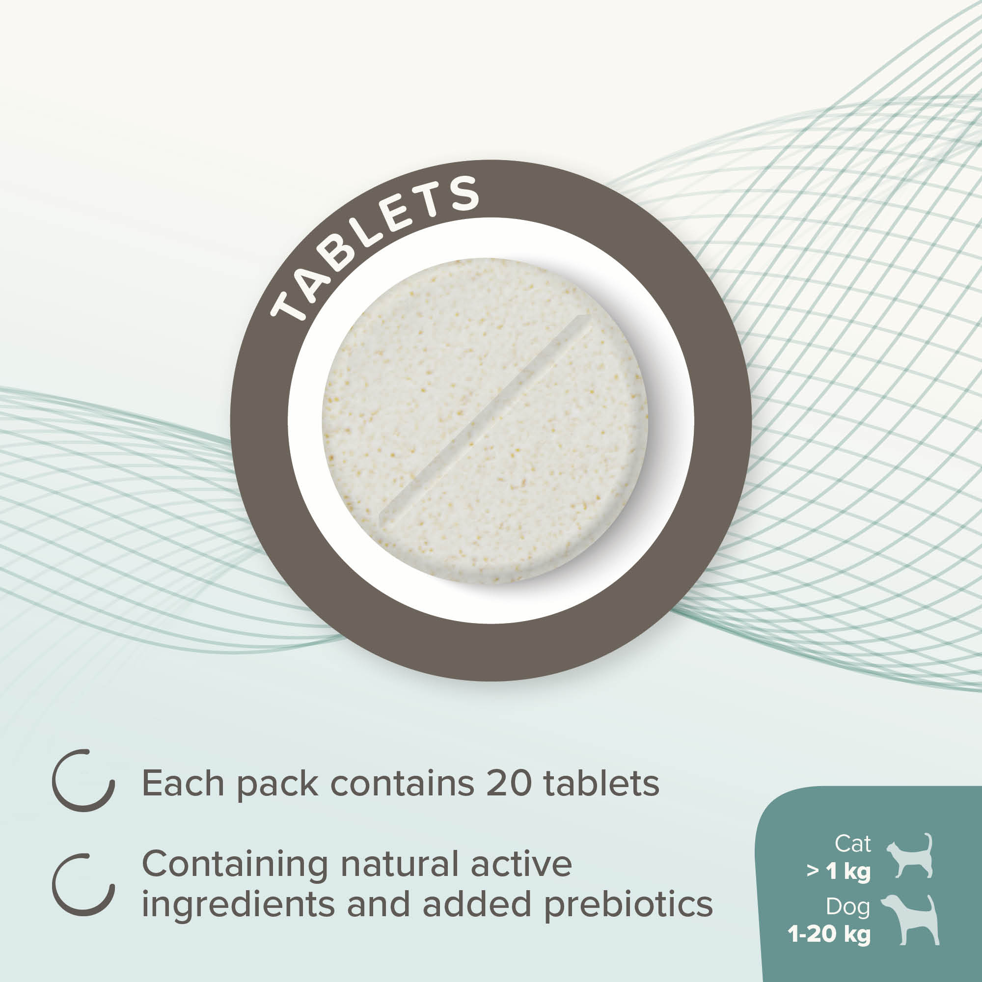 Beaphar IntestoPro Prebiotic Stool Firming Tablets for Cats & Small Dogs (1-20kg), 20 tablets