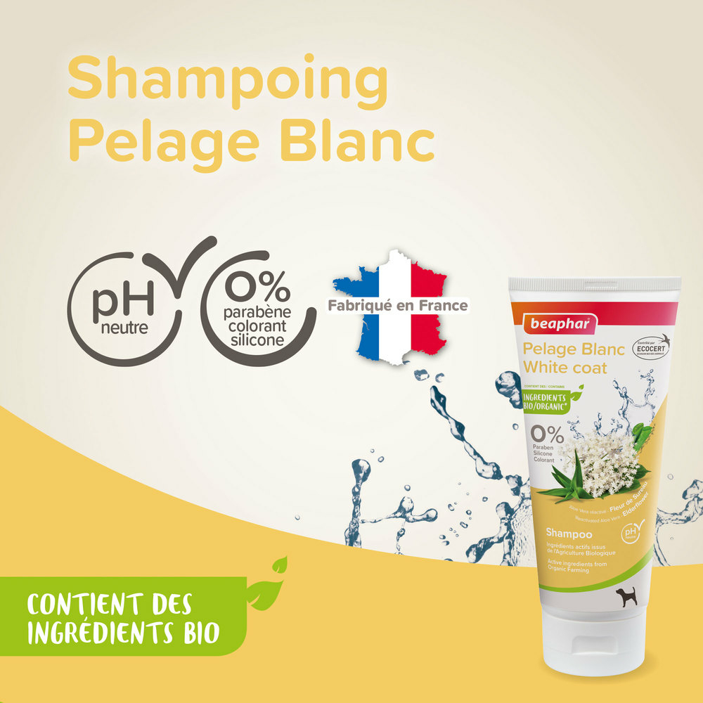 Shampooing pelage blanc labellisé Ecocert