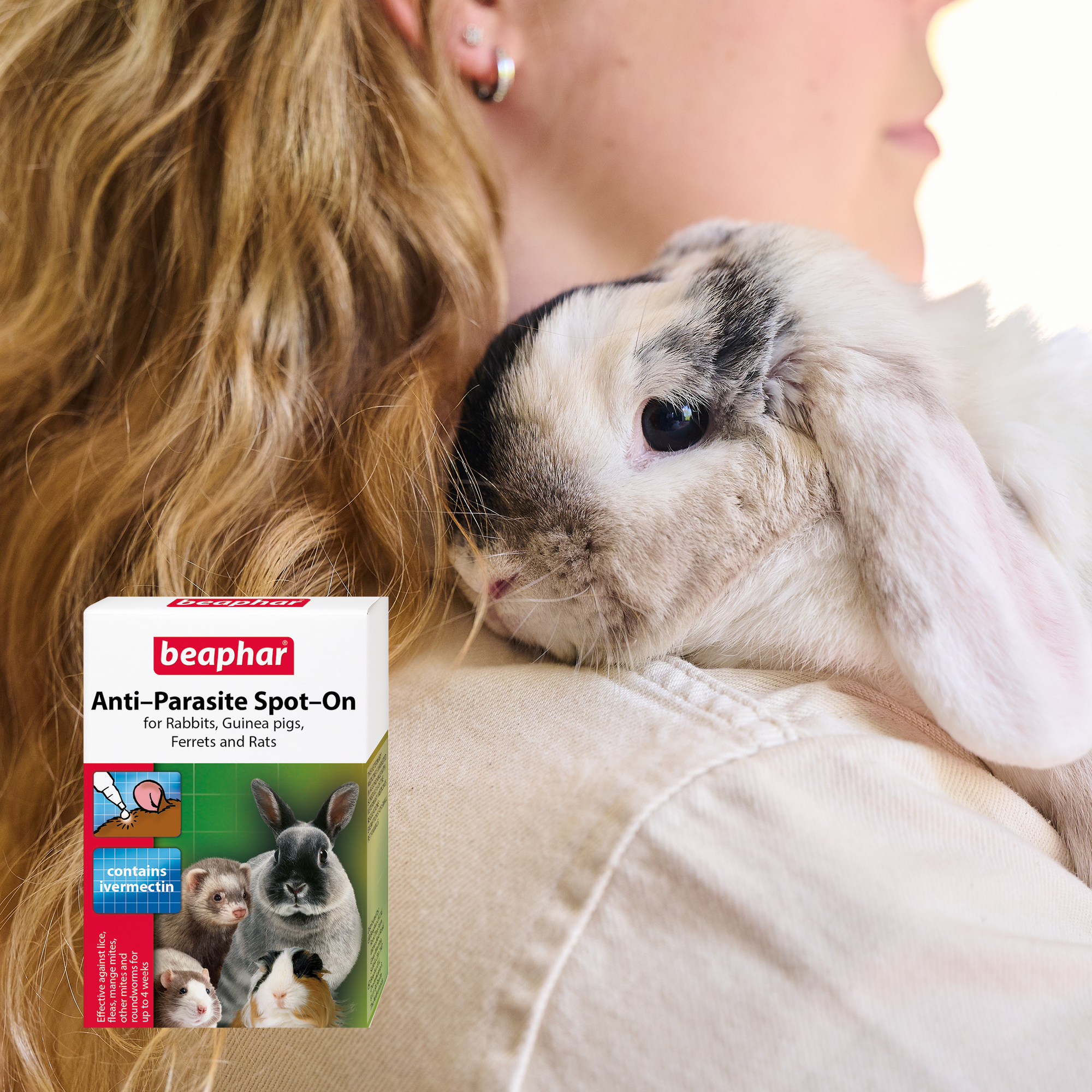 Beaphar Anti-Parasite Spot-On for Rabbits, Guinea Pigs, Ferrets & Rats, 4 pipettes