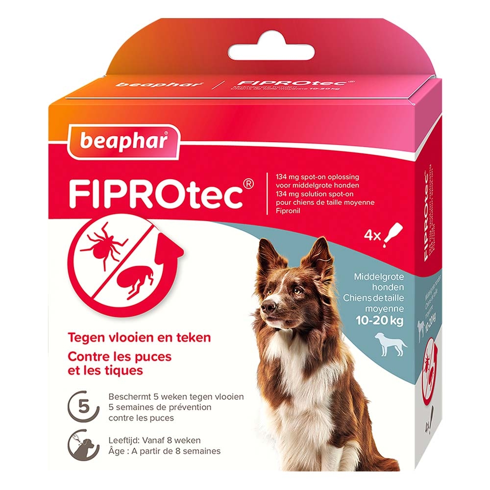 FIPROtec 134 mg solution spot-on pour chiens de taille moyenne