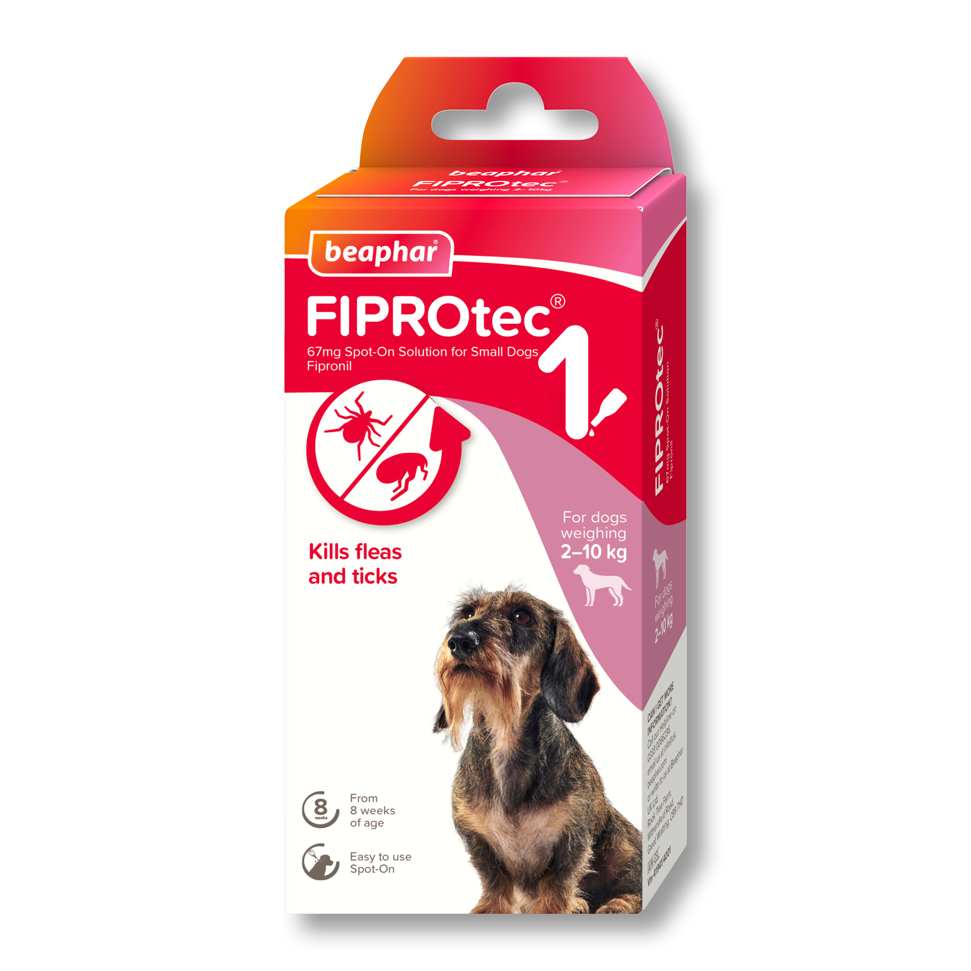 Beaphar FIPROtec® Flea & Tick Spot-On for Small Dogs (2-10kg), 1 Pipette