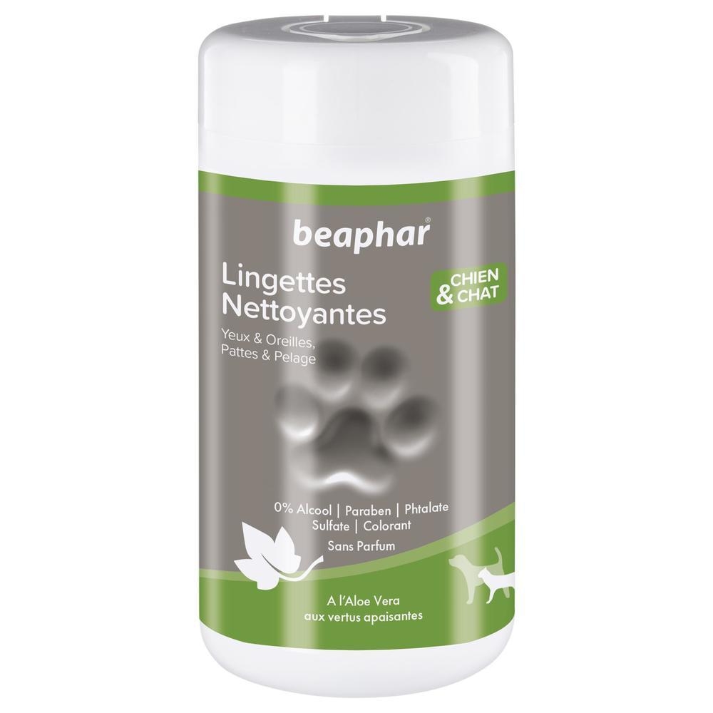 Lingettes nettoyantes pour les pattes, pelage, yeux et oreilles - 100 lingettes