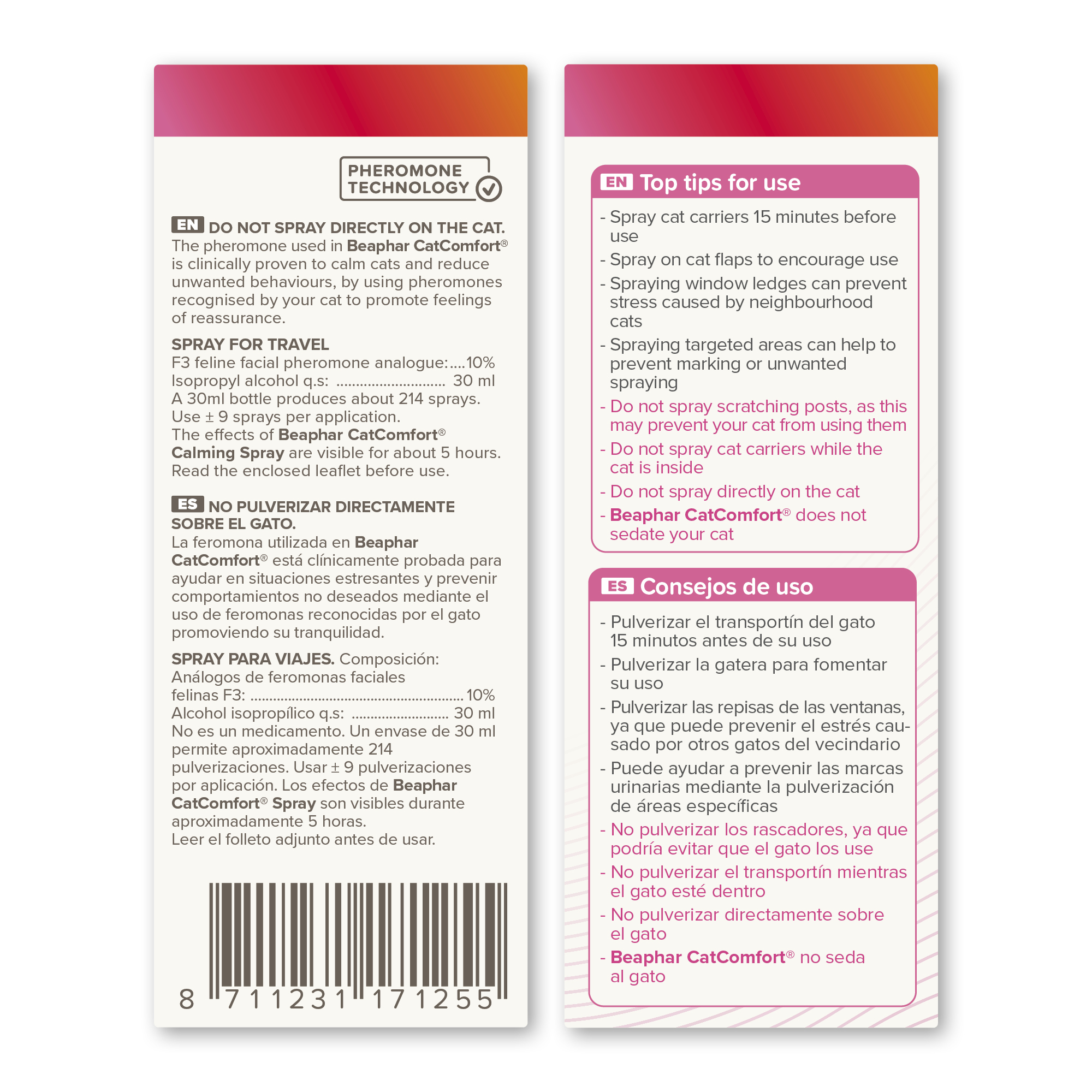 Beaphar CatComfort® Pheromone Calming Spray for Cats, 30ml