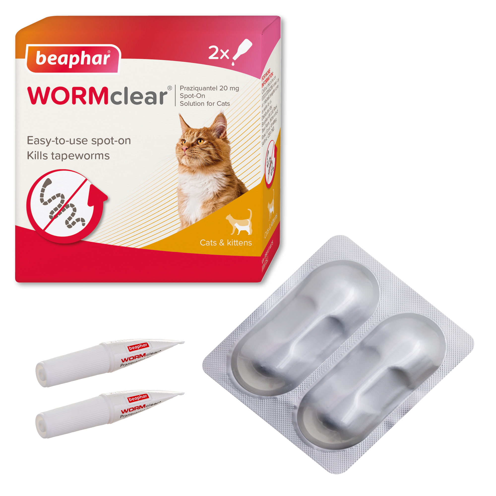 Beaphar WORMclear® Spot-On for Cats – 2 Pipettes