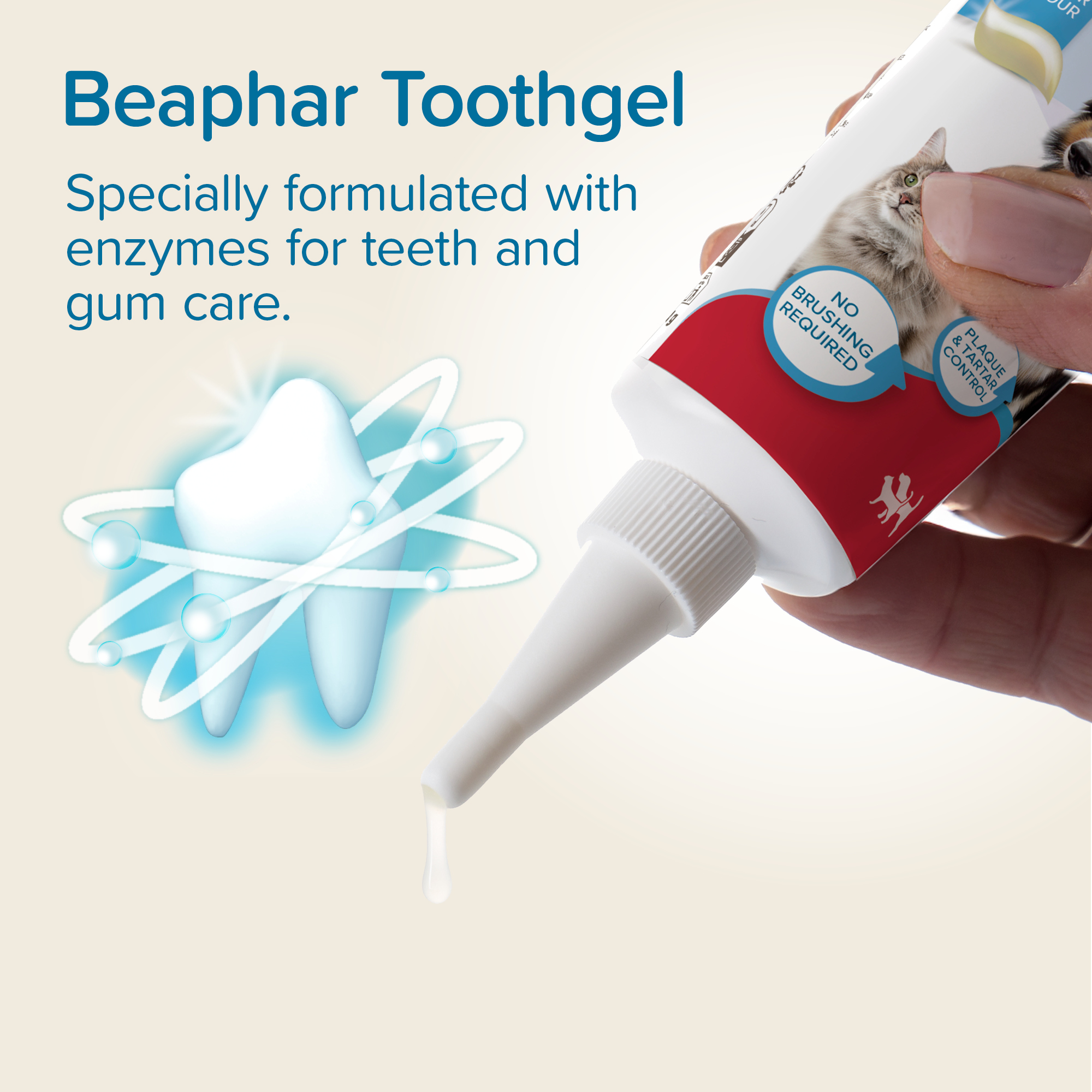 Beaphar No-Brush Toothgel with Enzymes for Cats & Dogs, 100g