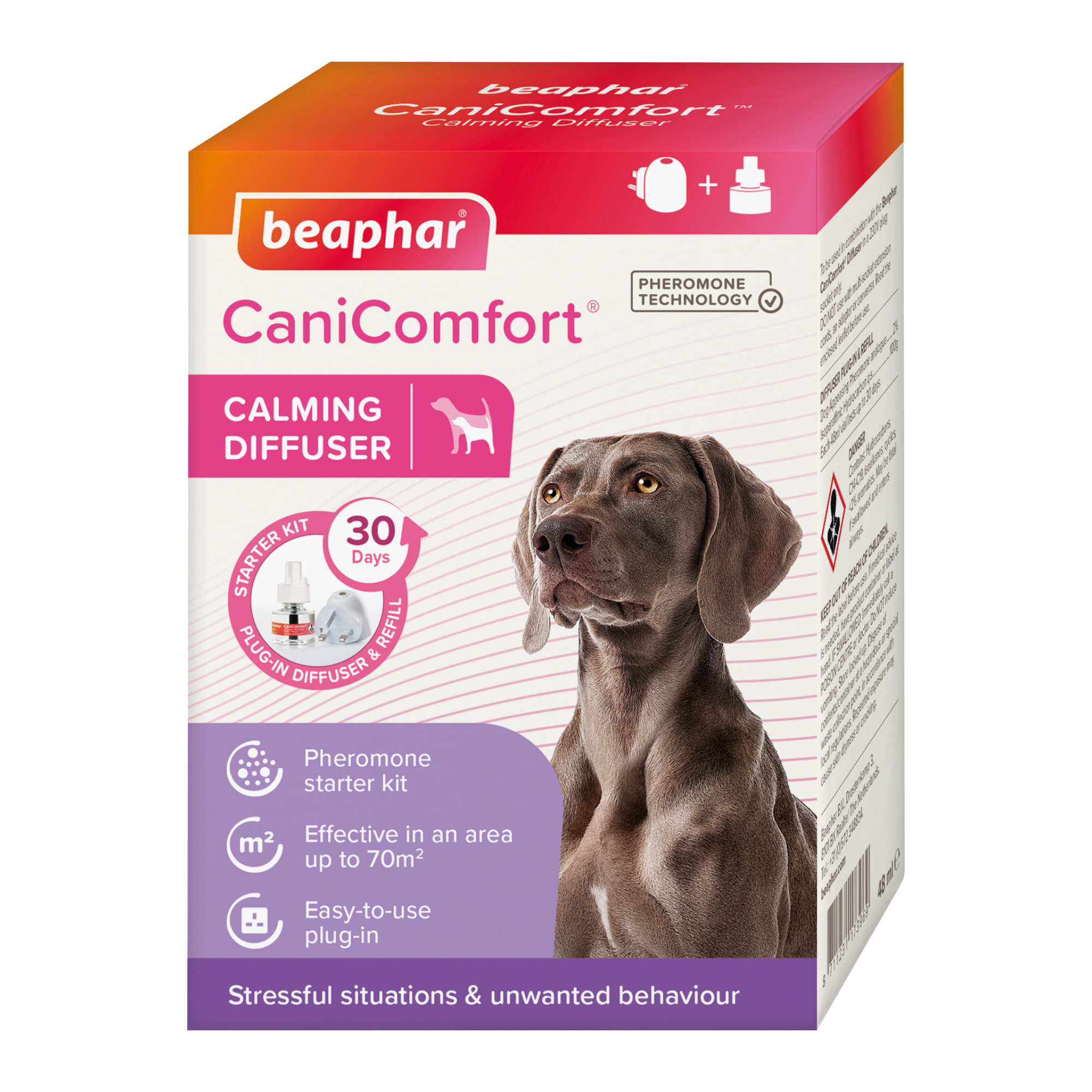 Beaphar CaniComfort® Calming Diffuser, Starter Kit 1x diffuser plug-in and 1x 48ml refill