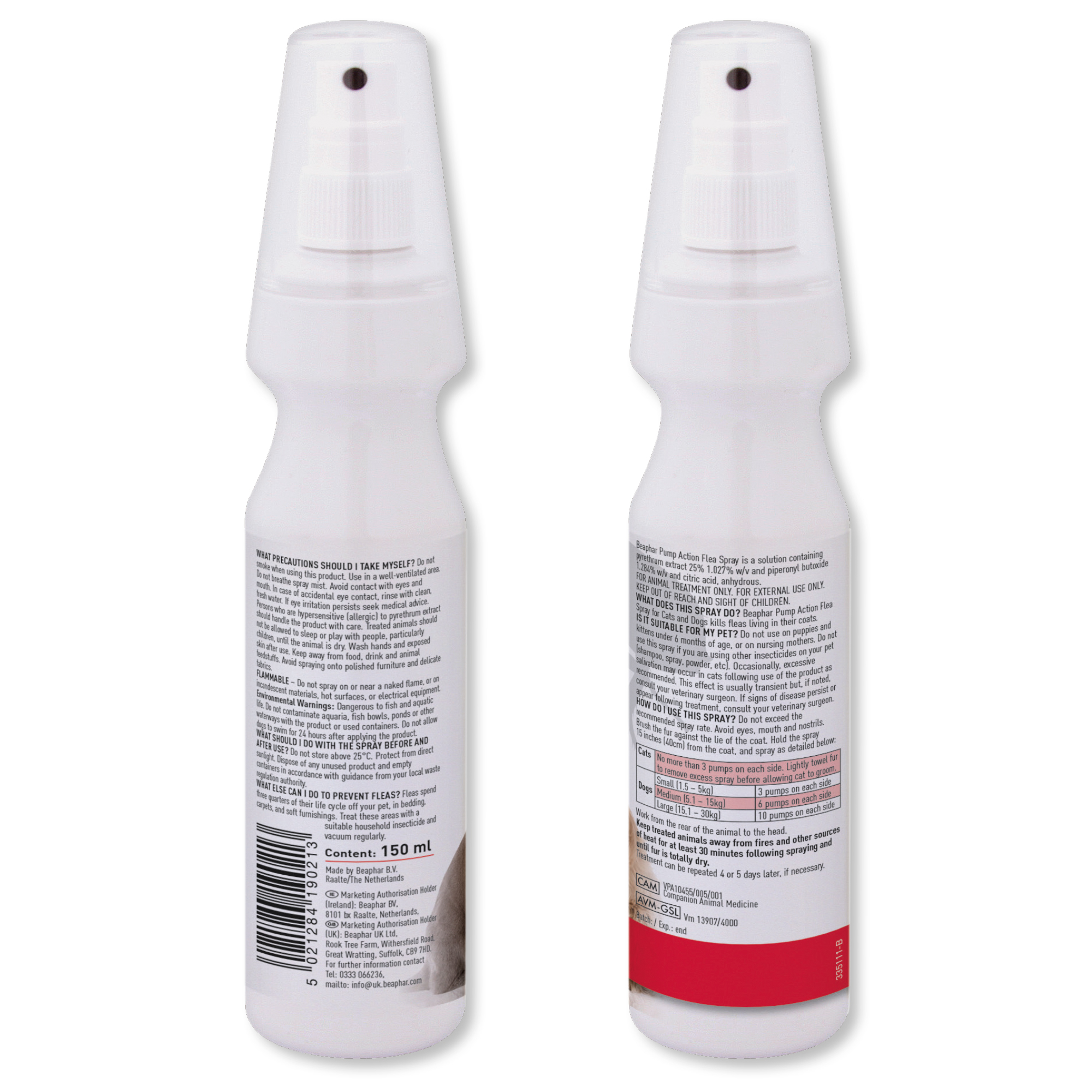 Beaphar Pump Action Flea Spray for Cats and Dogs, 150ml