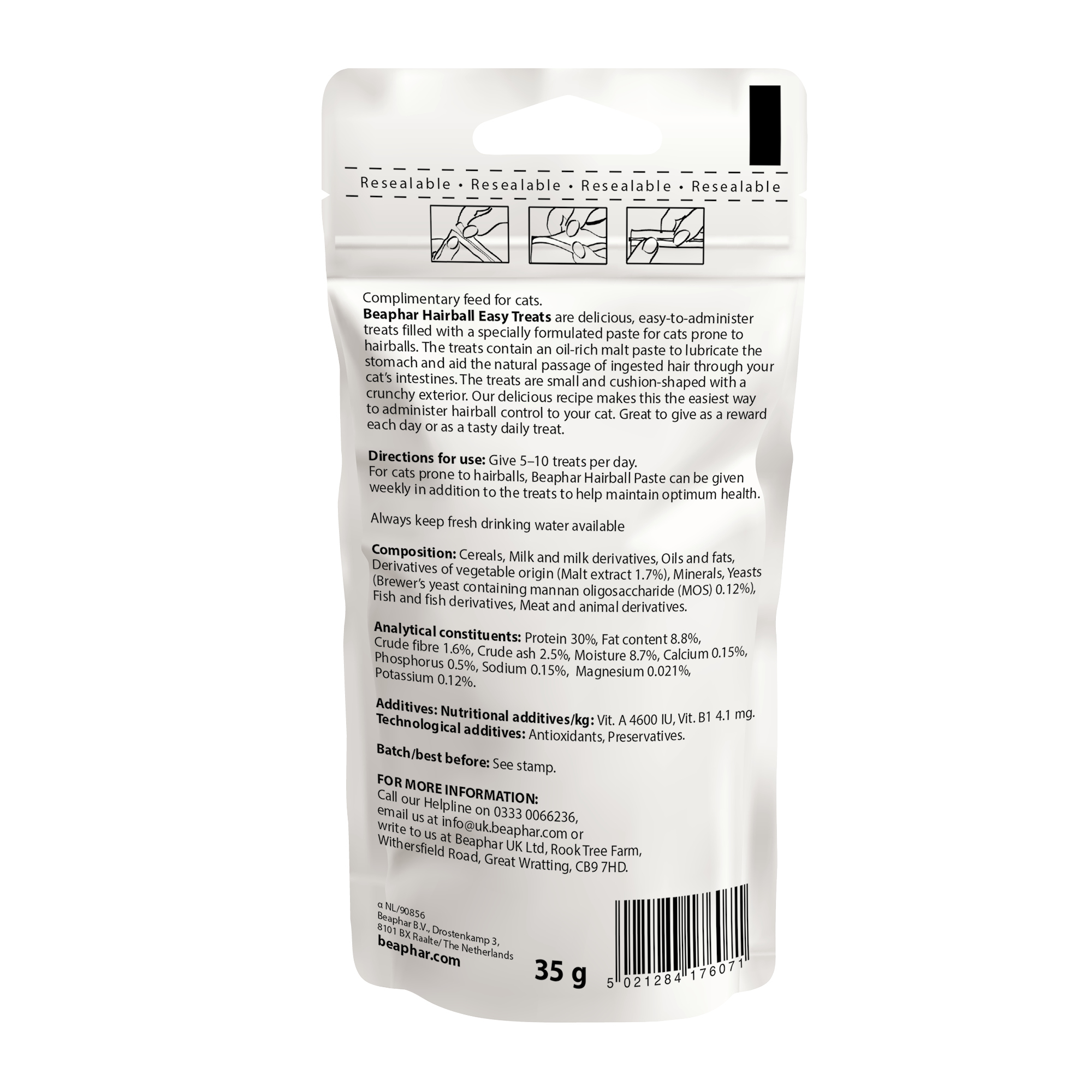 Beaphar Hairball Easy Treats for Cats, 35g (75 treats approx.)
