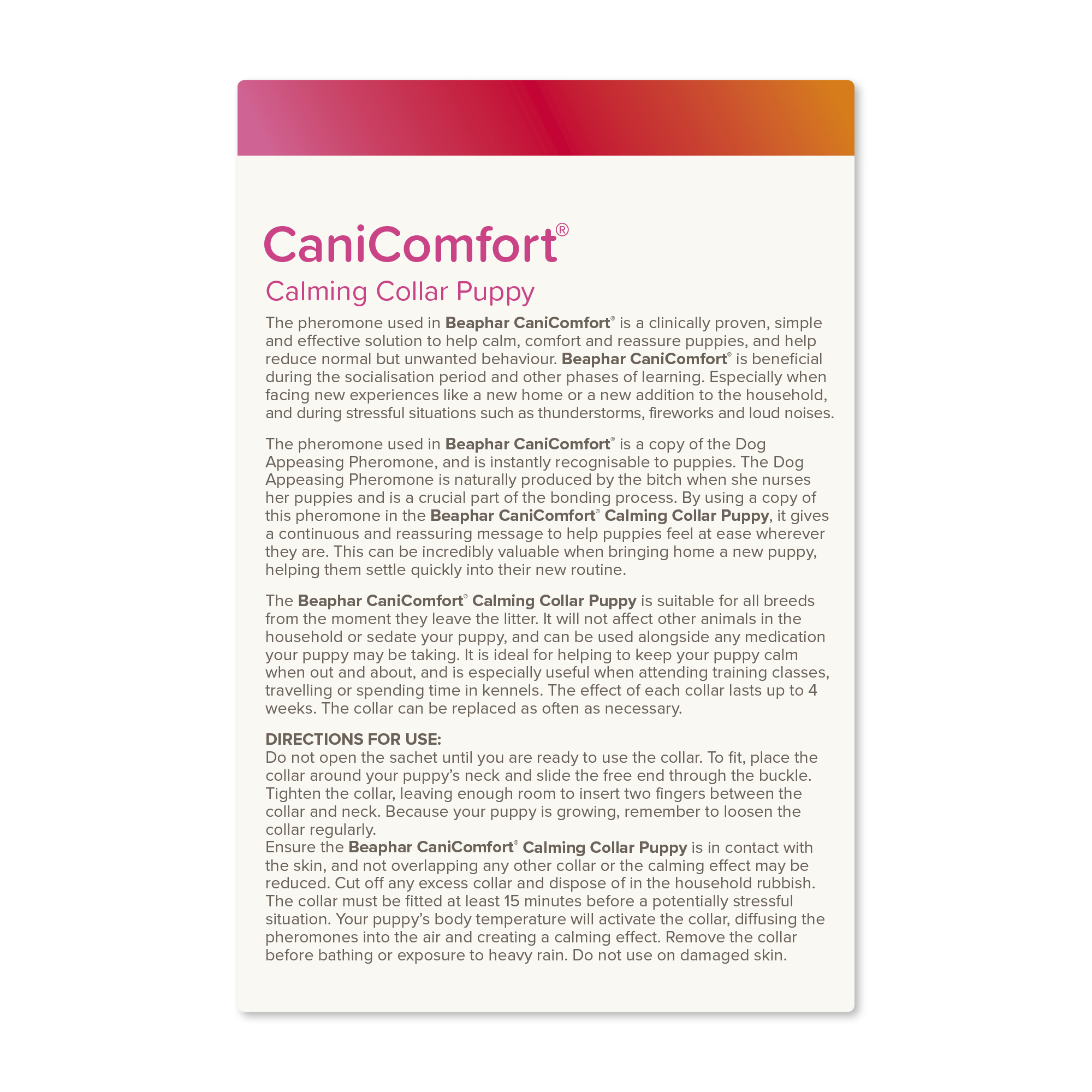 Beaphar CaniComfort® Pheromone Calming Collar for Puppies, 45cm