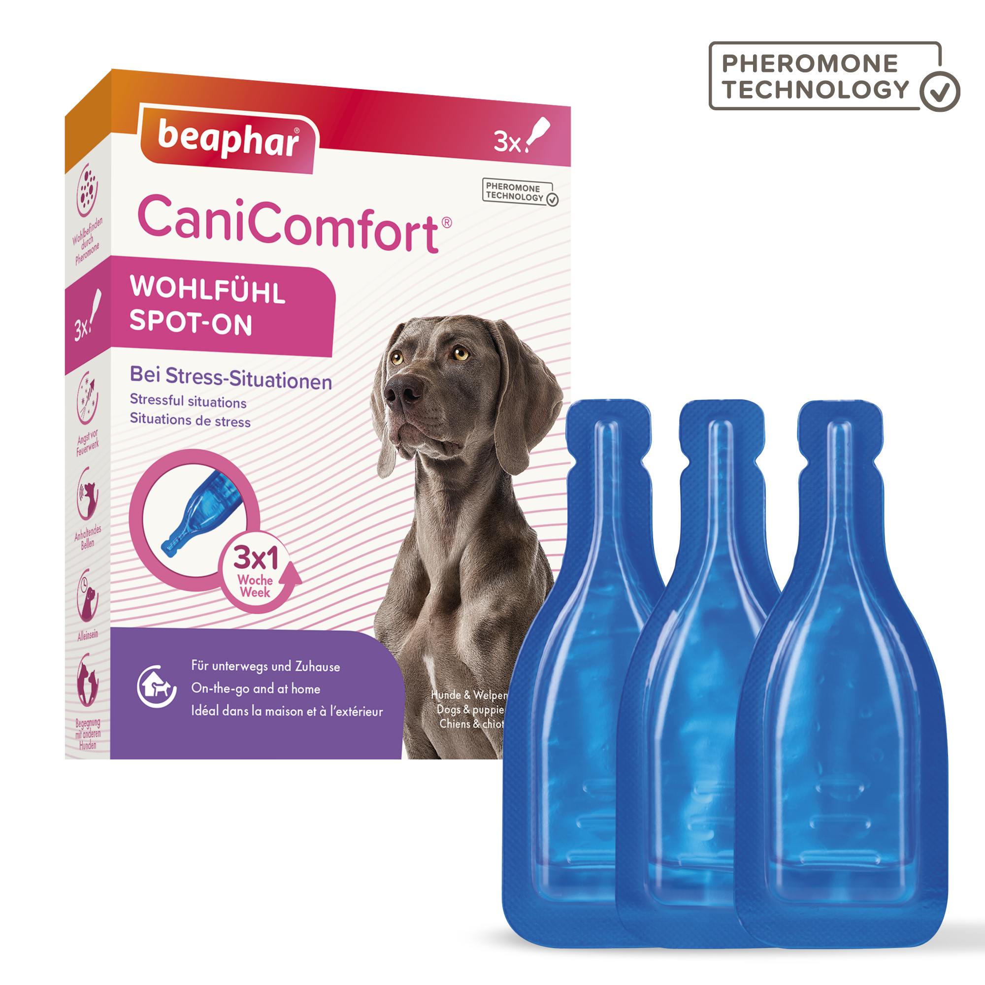 Beaphar CaniComfort® Pheromone Calming Spot-On for Dogs, 3 pipettes