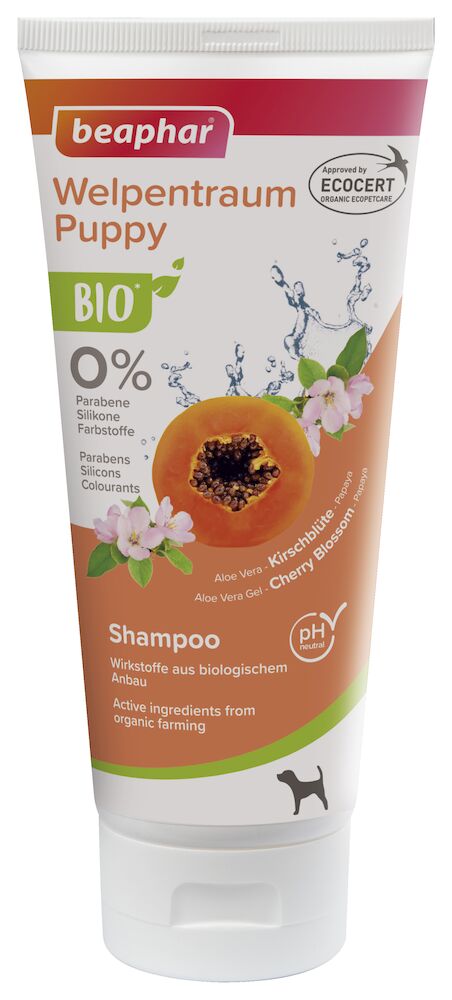 Bio organikus sampon kölyökkutyáknak papajával