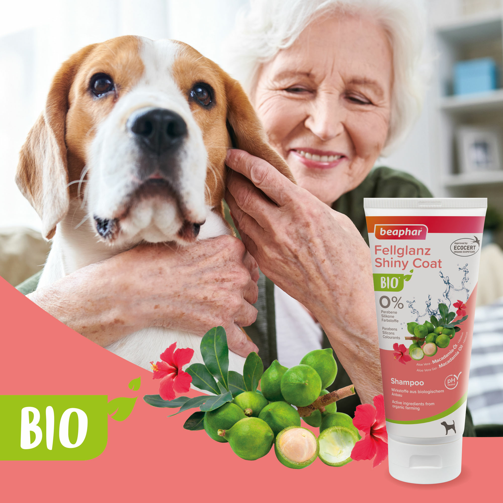 Bio organikus sampon kutyáknak hibiszkusszal
