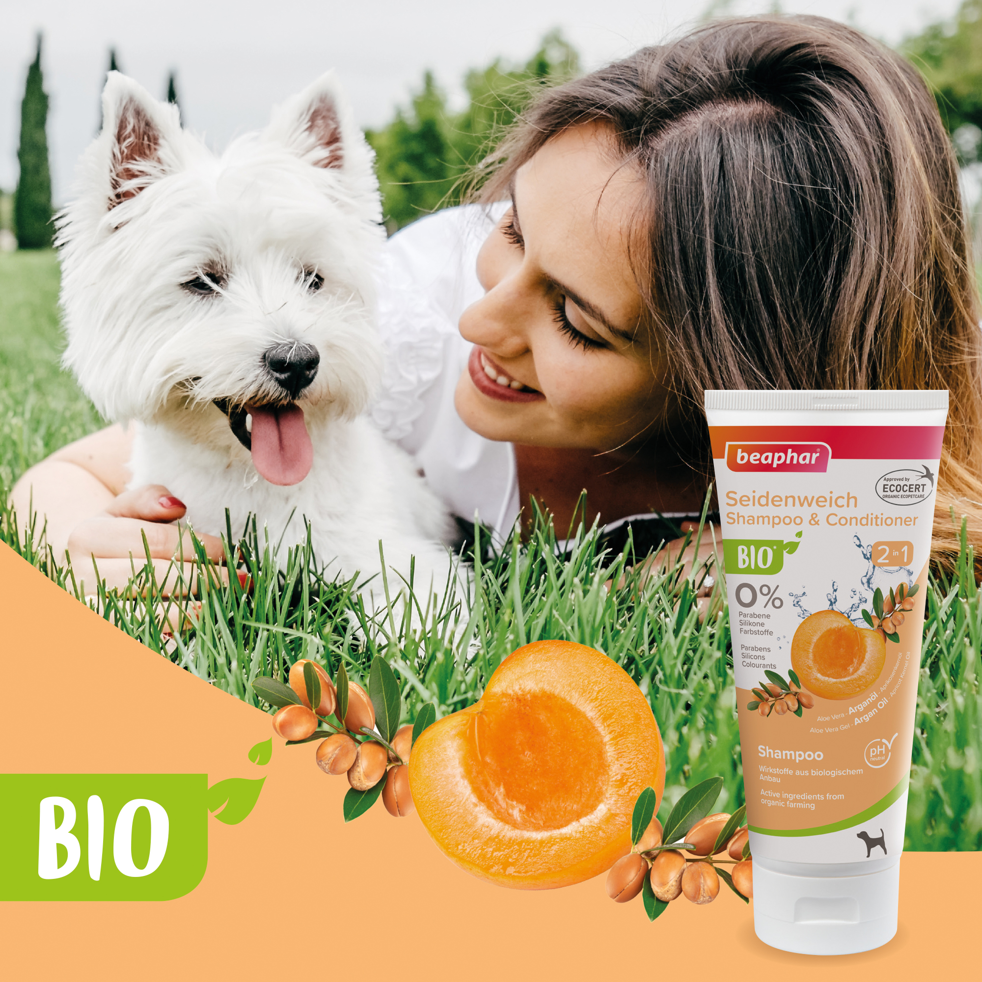 Beaphar Bio Shampoo Seidenweich 2 in 1, 200ml