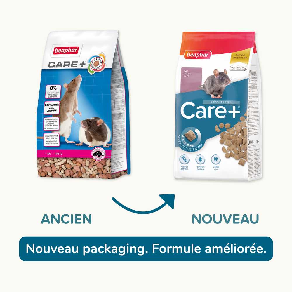 Care +, Alimentation extrudée super premium Rat -  750 g
