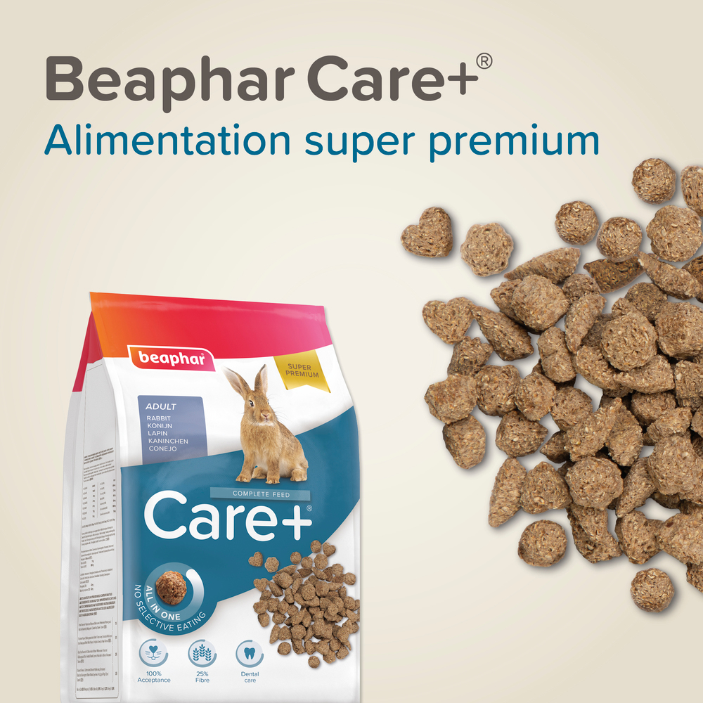 Care +, Alimentation extrudée super premium, Lapin - 1.5 kg