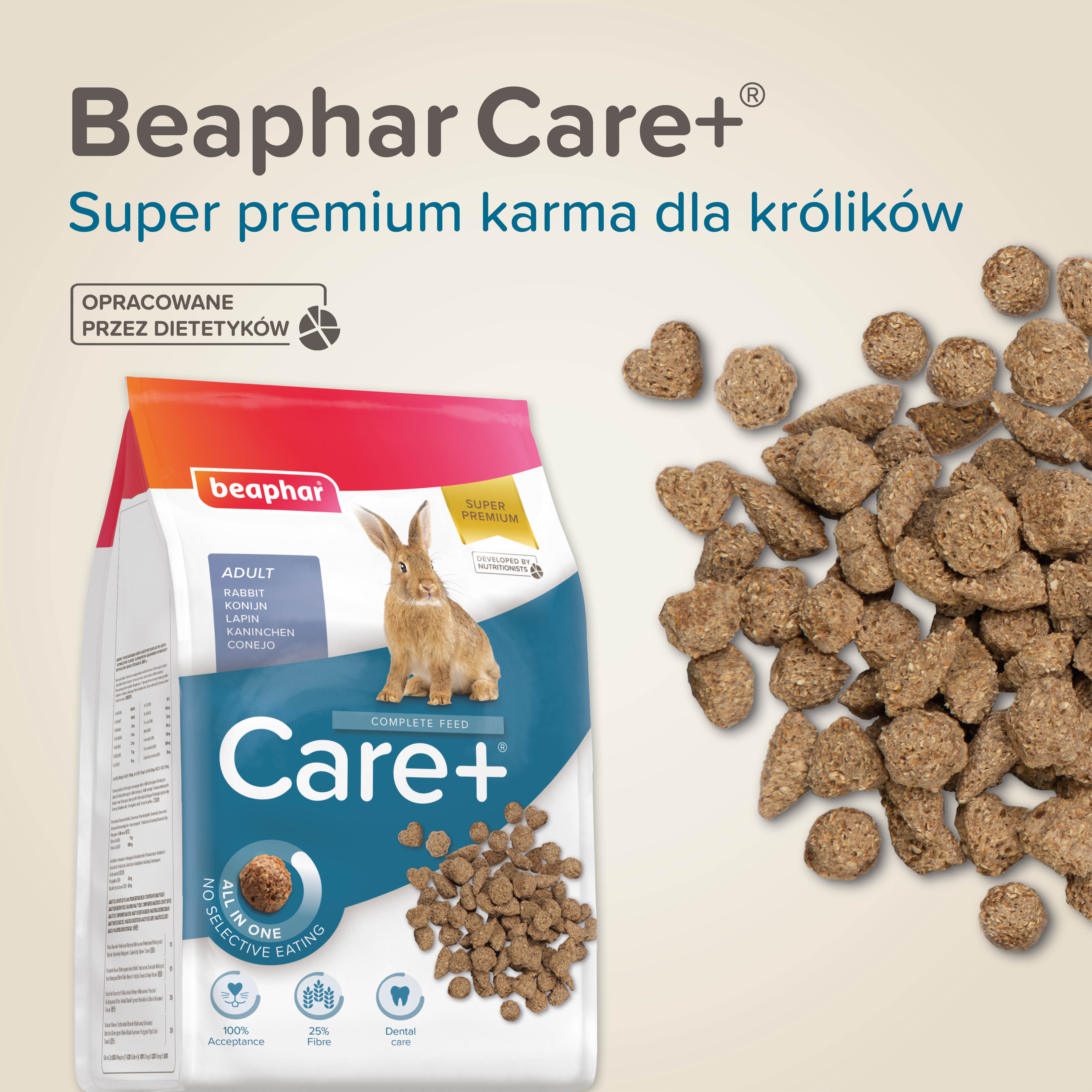CARE+ RABBIT  1,5KG - karma dla królików