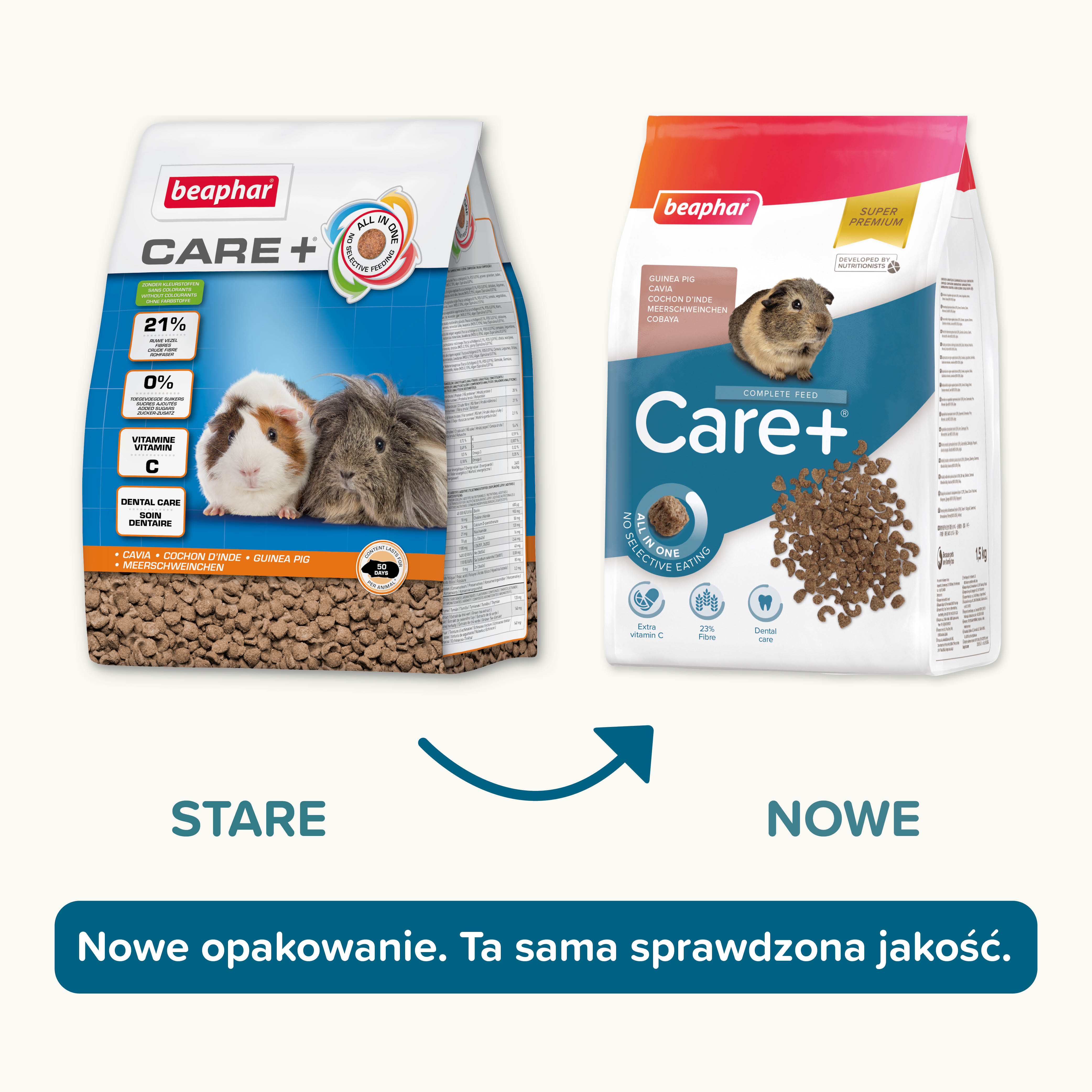 CARE+ GUINEA PIG 1,5KG - karma dla świnek morskich
