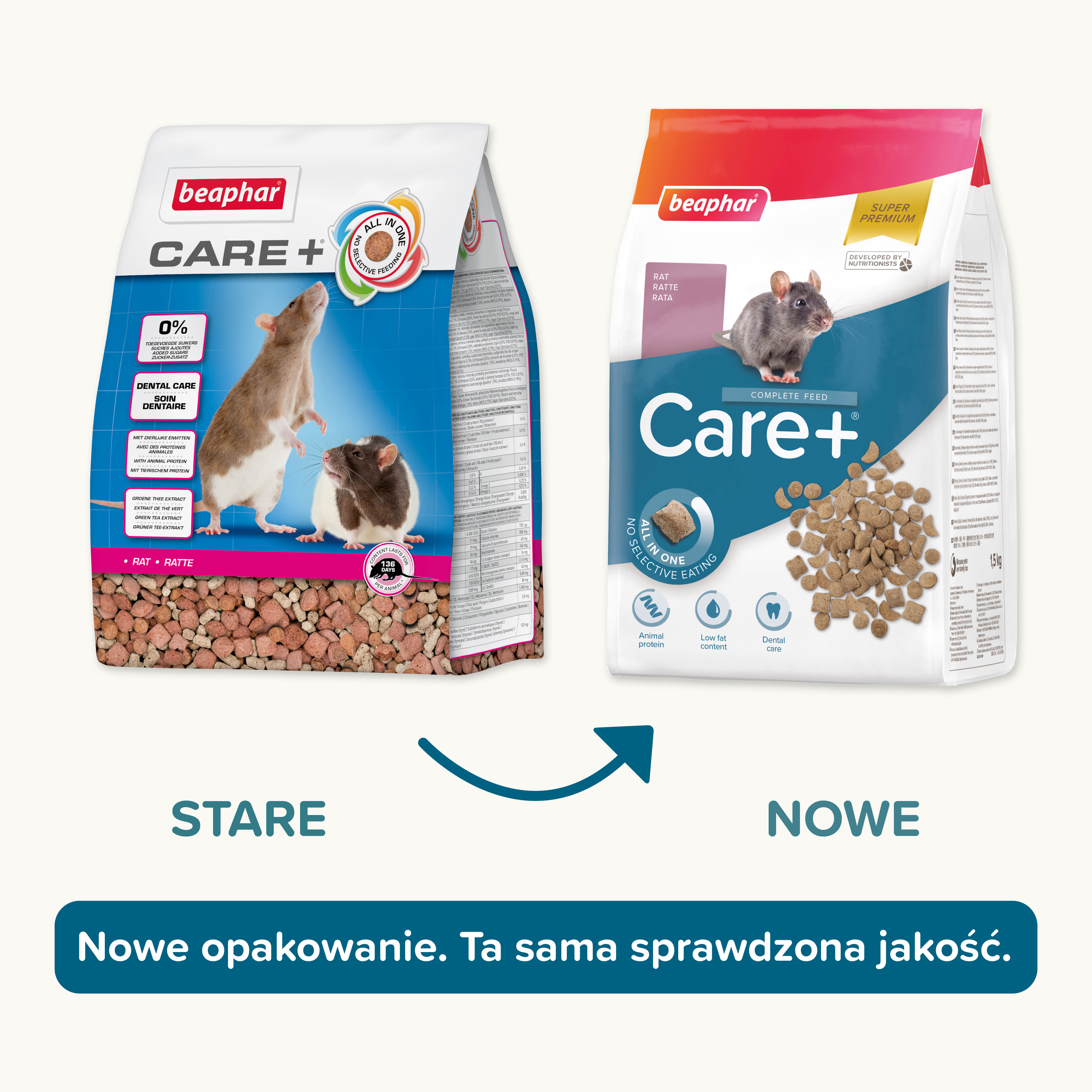 CARE+ RAT 1,5KG - karma dla szczurów