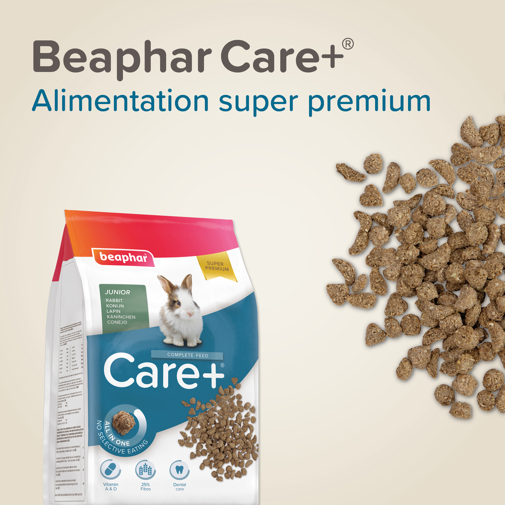 Care +, Alimentation extrudée super premium, Lapin junior - 1.5 kg