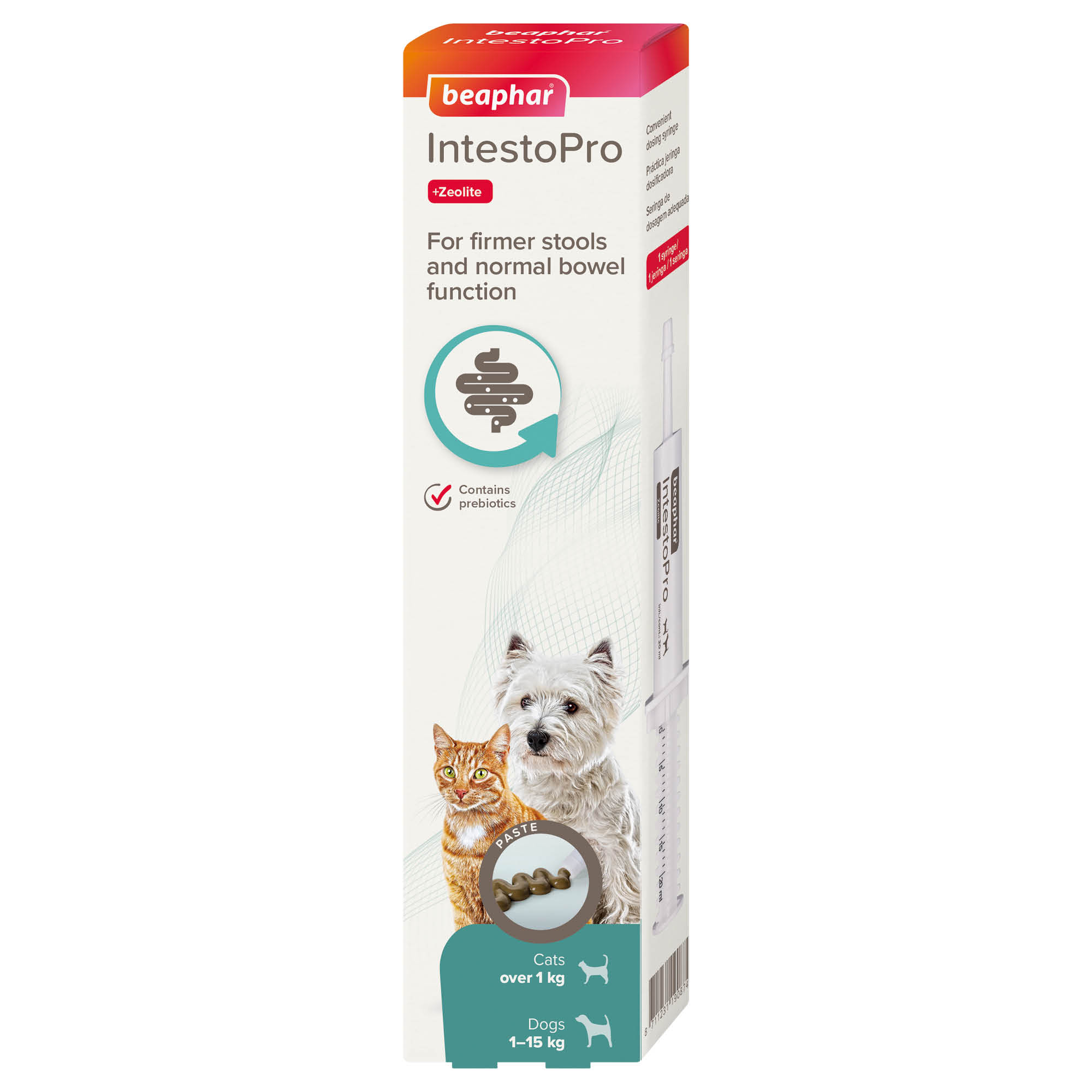 Beaphar IntestoPro Prebiotic Stool Firming Paste for Cats & Small Dogs (1-15kg), 1 x 20ml