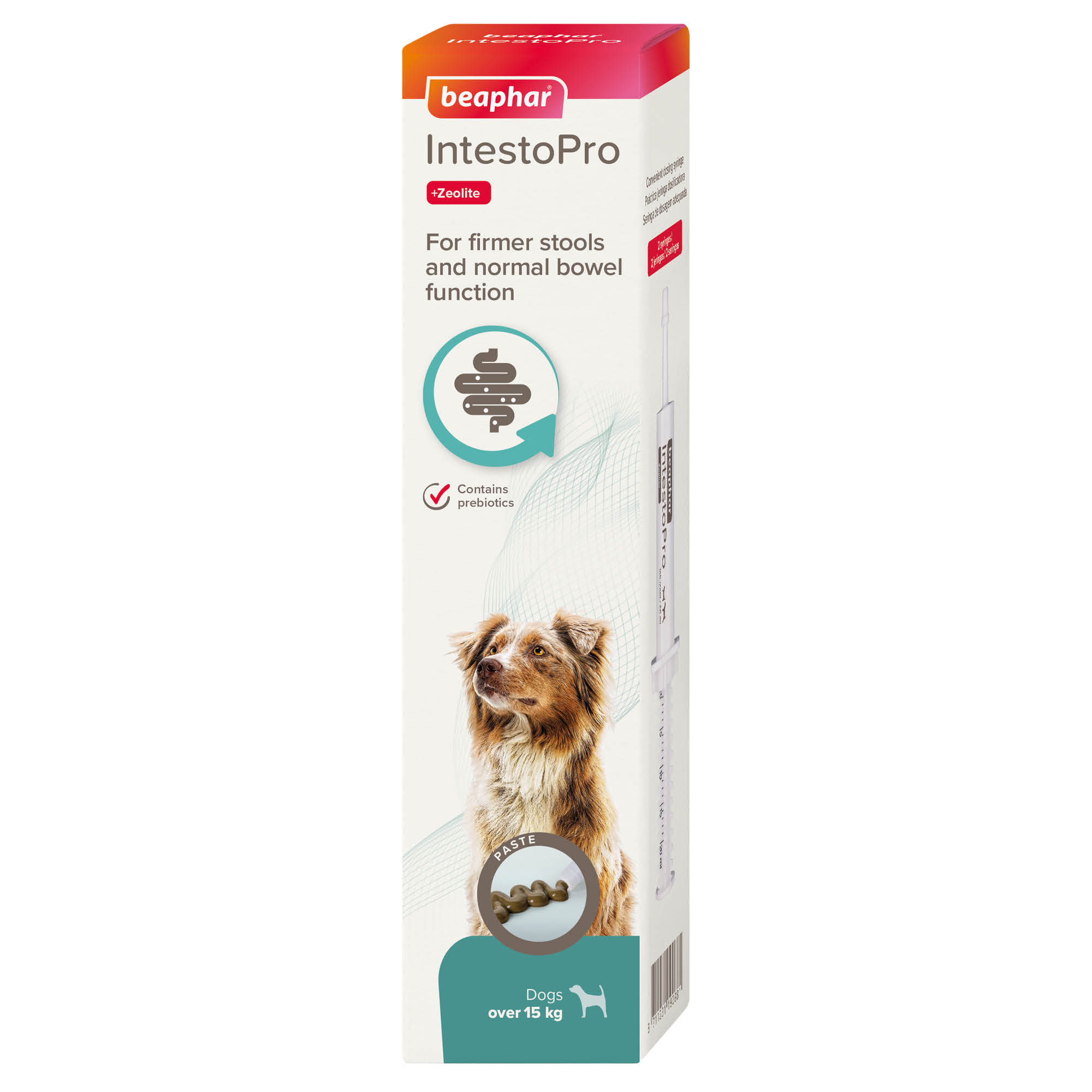 Beaphar IntestoPro Prebiotic Stool Firming Paste for Medium/Large Dogs (>15kg), 2 x 20ml