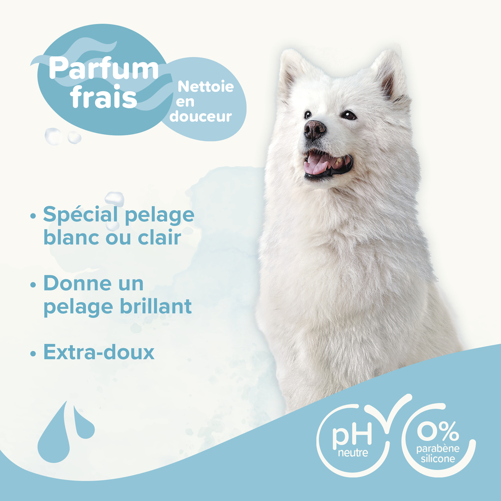 ESSENTIEL - Shampooing pour chien au pelage blanc - 1 L