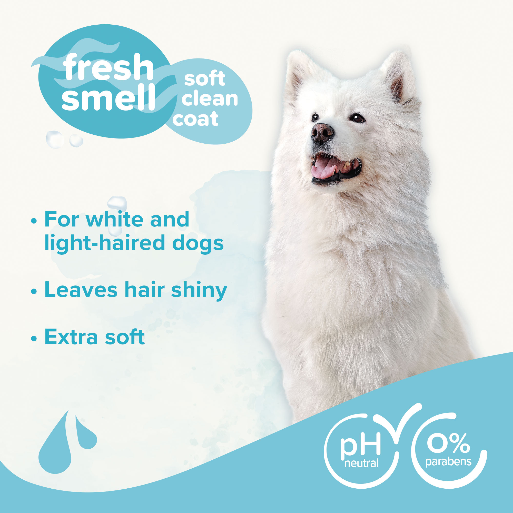 Beaphar White Coat Shampoo for Dogs with Green Tea Extract & Aloe vera - 250ml
