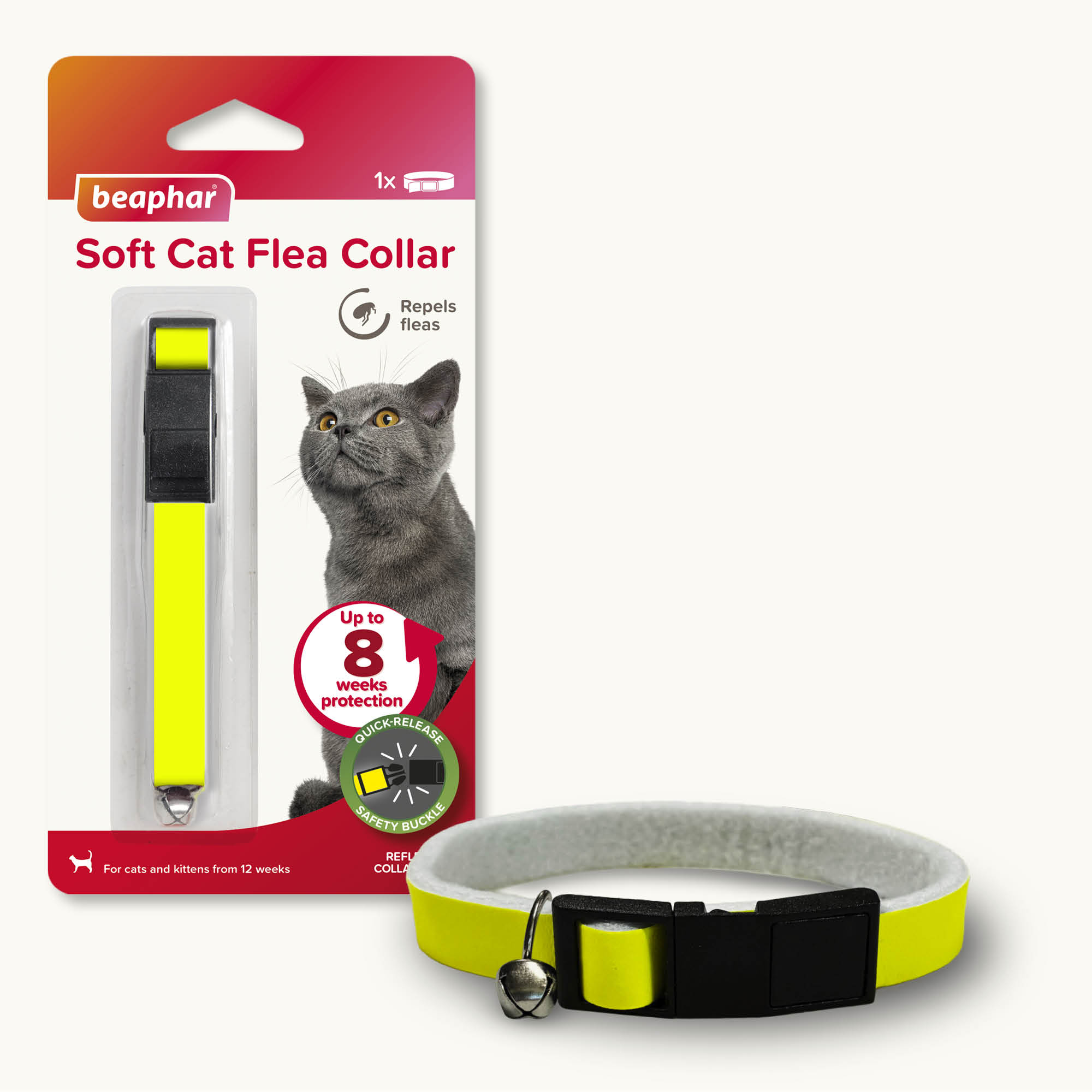 Beaphar Soft Reflective Flea Collar for Cats, 30cm