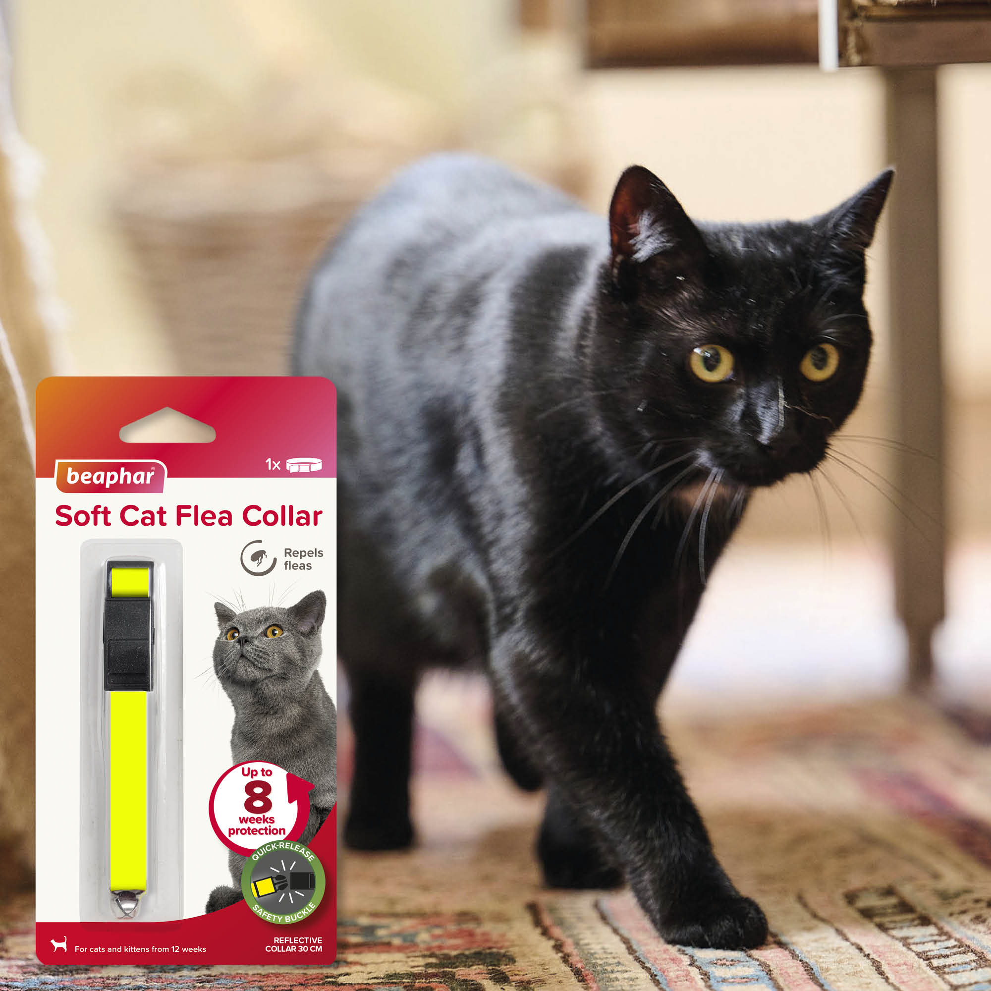 Beaphar Soft Reflective Flea Collar for Cats, 30cm