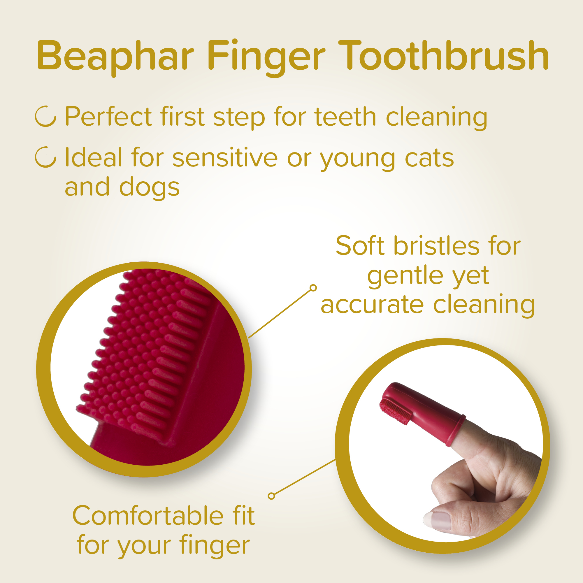Beaphar Puppy Dental Kit, 1 x toothbrush, 1 x finger toothbrush, 1 x 50g camomile-flavoured toothpaste
