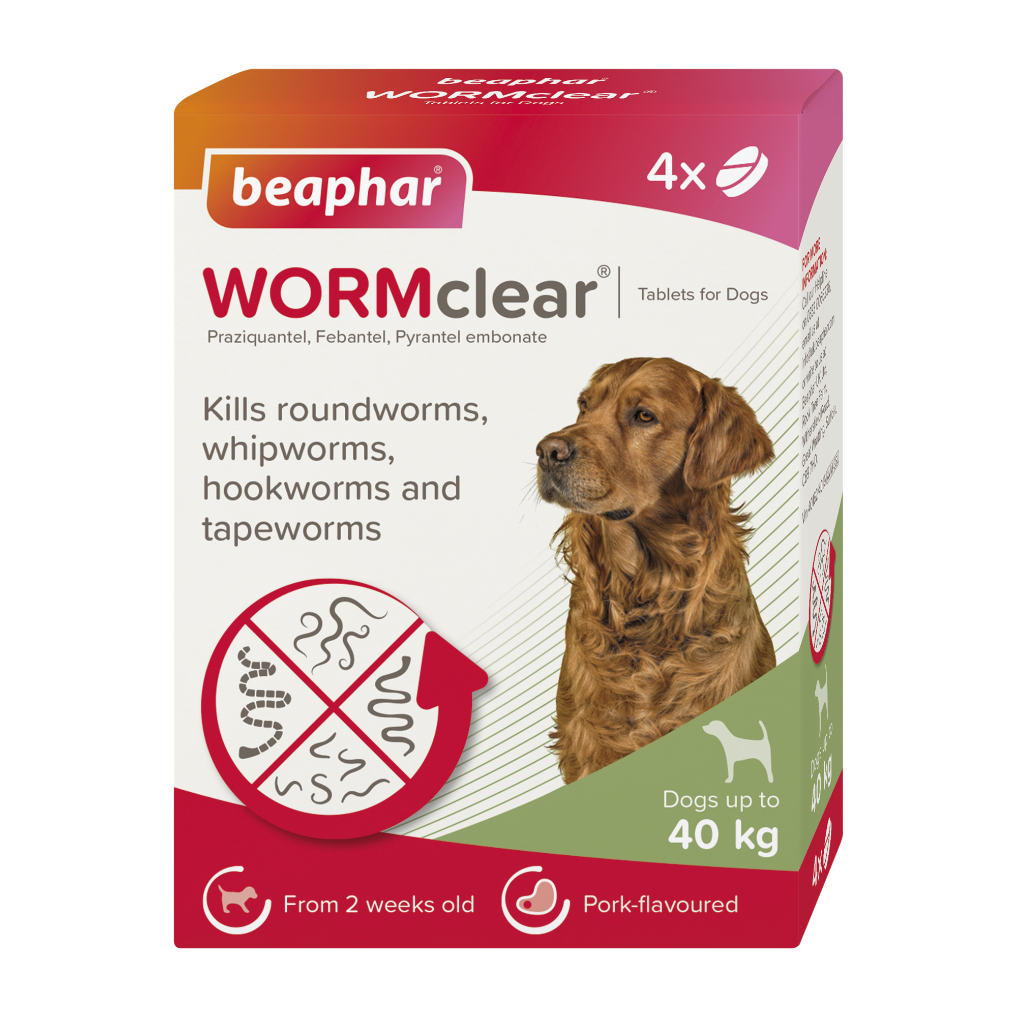Beaphar WORMclear® Worming Tablets for Dogs (up to 40kg) – 4 Tablets