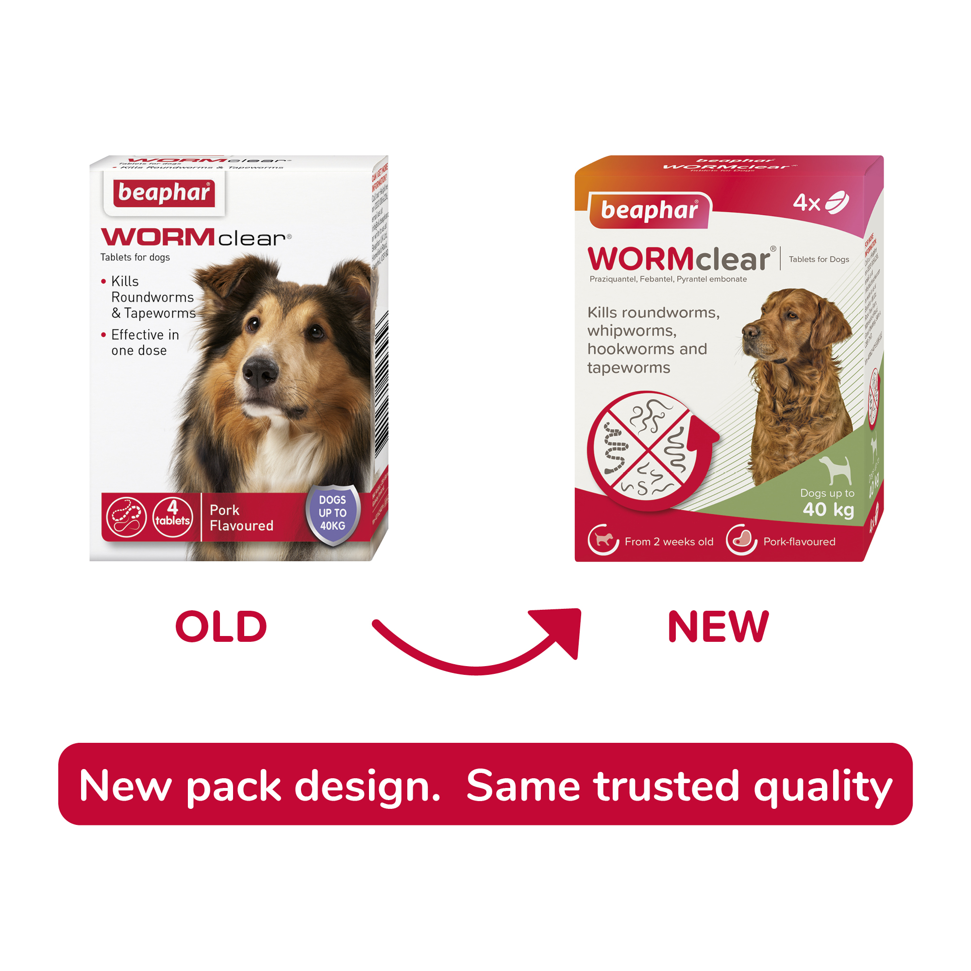 Beaphar WORMclear® Worming Tablets for Dogs (up to 40kg) – 4 Tablets