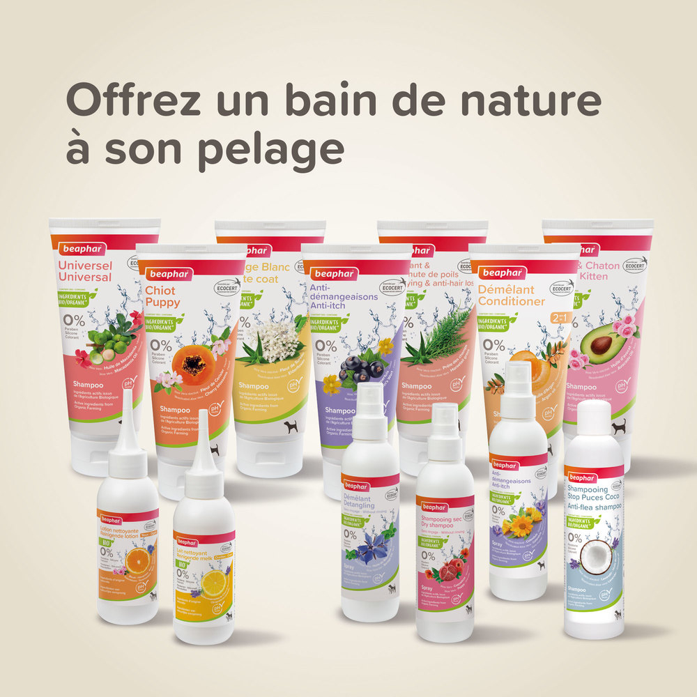 Shampoing Universel tous pelages labellisé ECOCERT pour chien - 200 ml