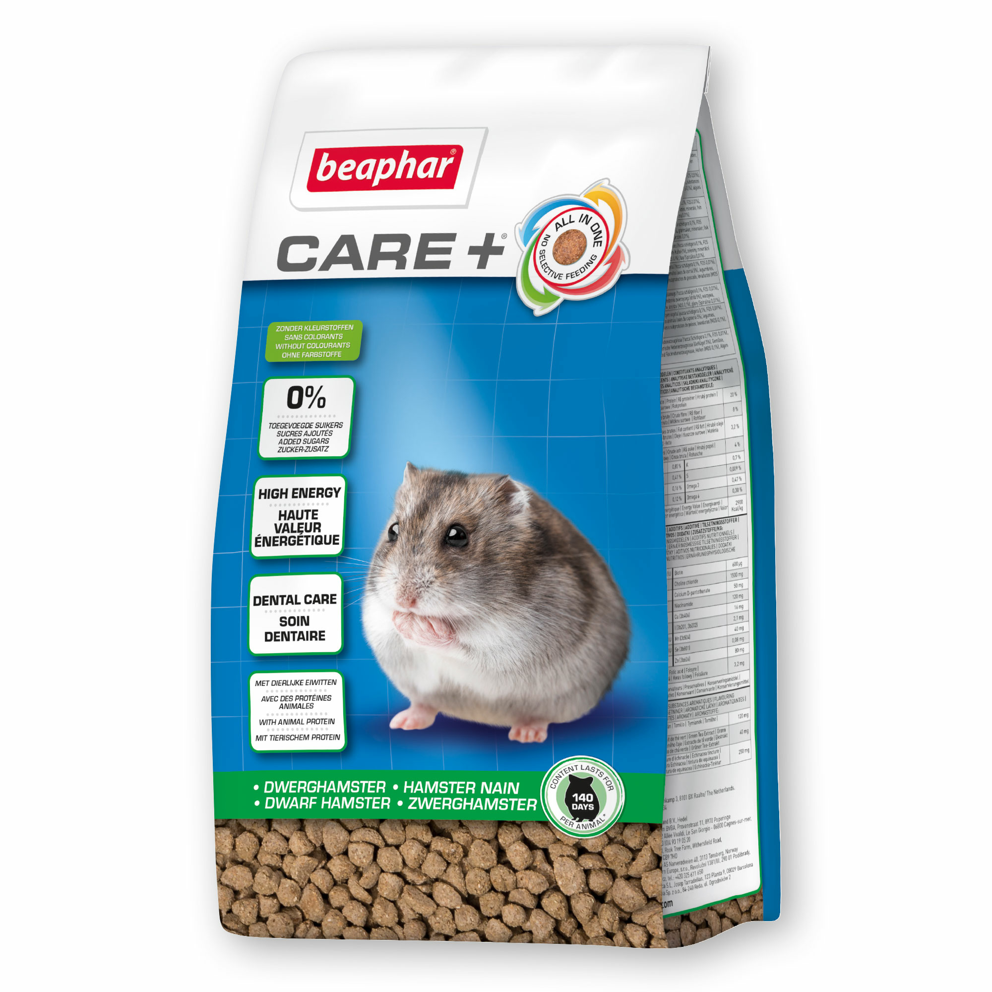 Care+® teljesértékű eledel törpehörcsögöknek, 700g