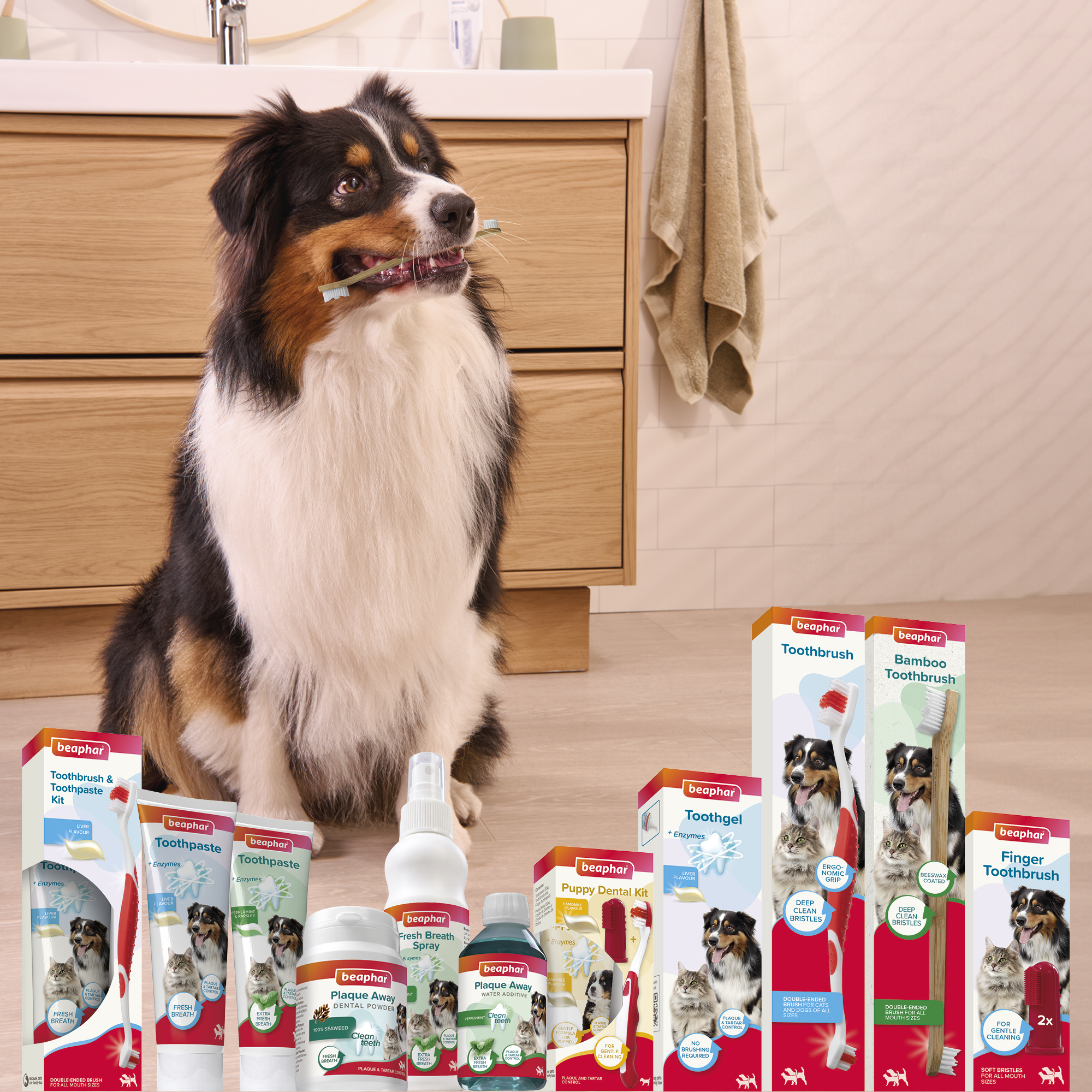 Beaphar Plaque Away Dental Powder for Cats & Dogs, 80g Tub