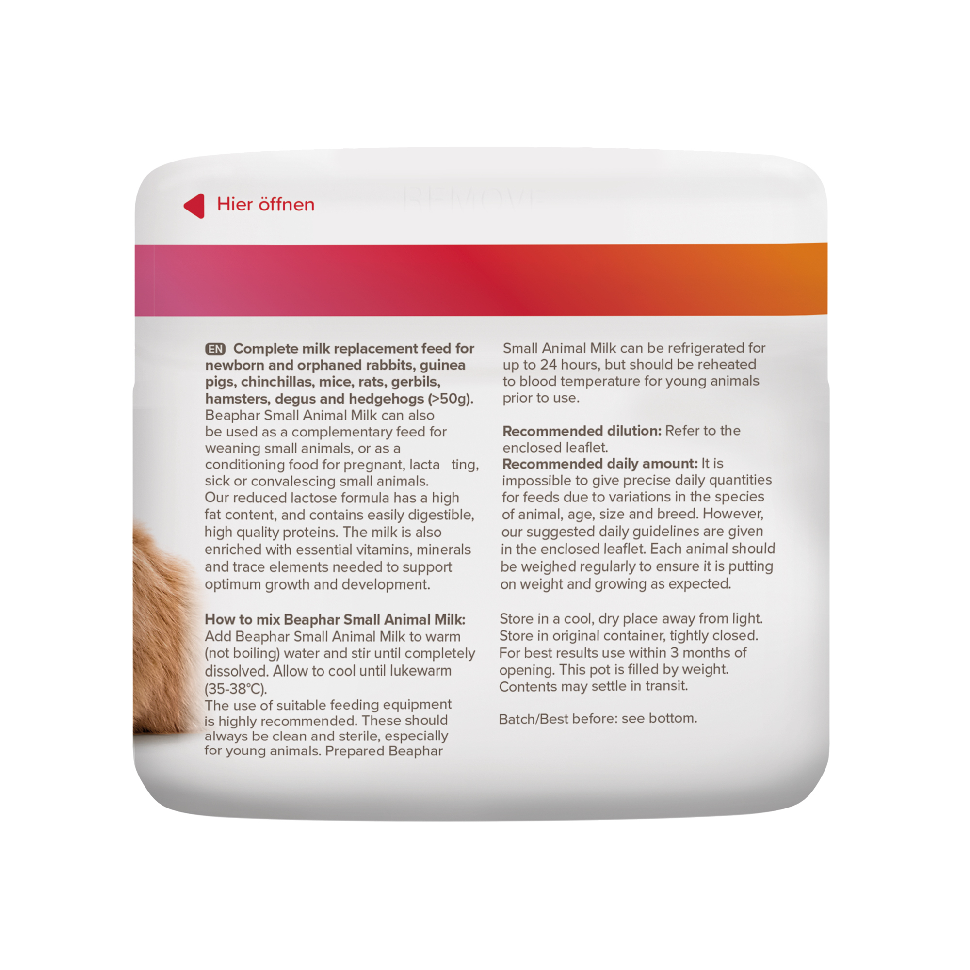 Beaphar Small Animal Milk – Milk Replacer for Baby Rabbits, Guinea Pigs & Other Small Animals (200g)