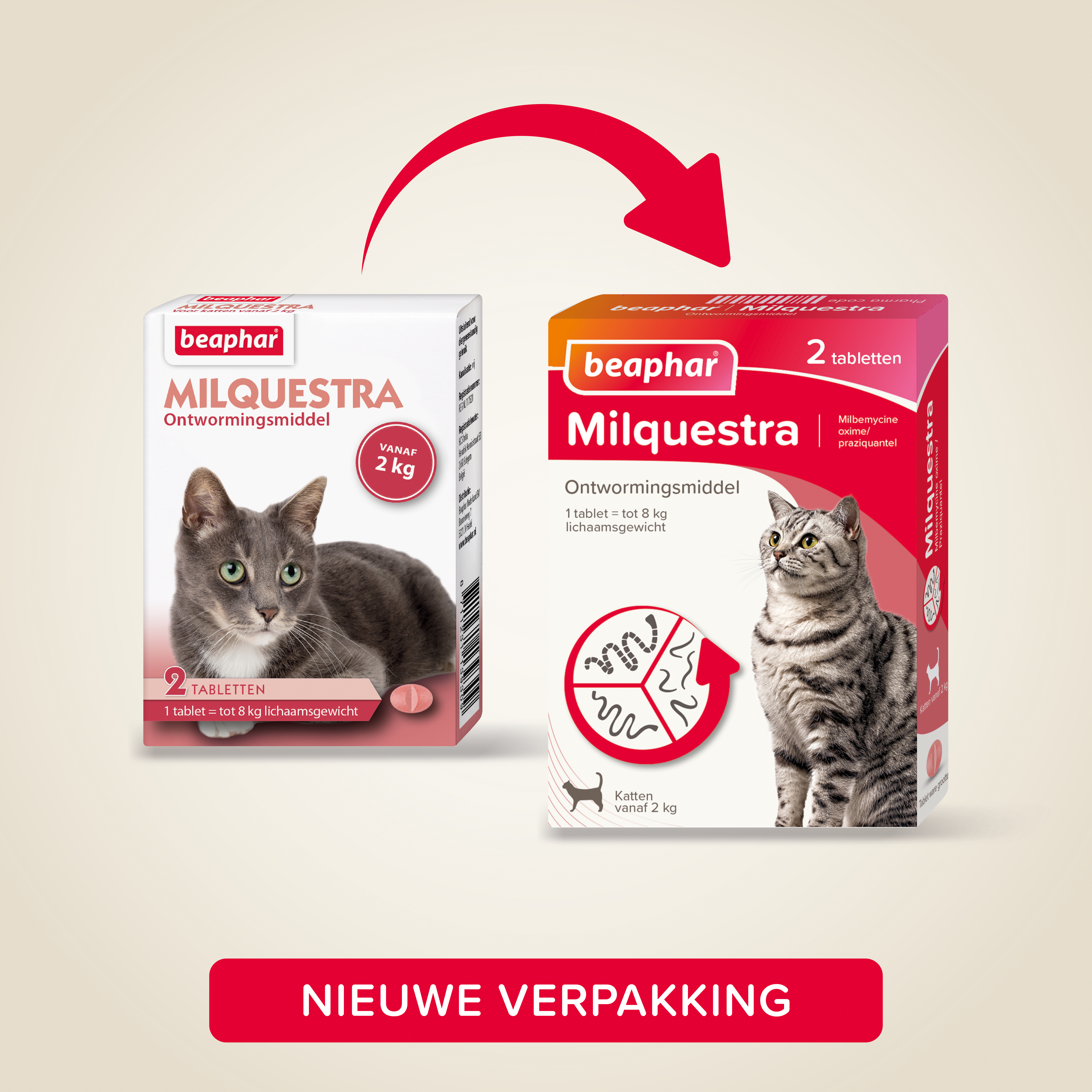 Beaphar Milquestra ontwormingsmiddel kat 2 tabletten
