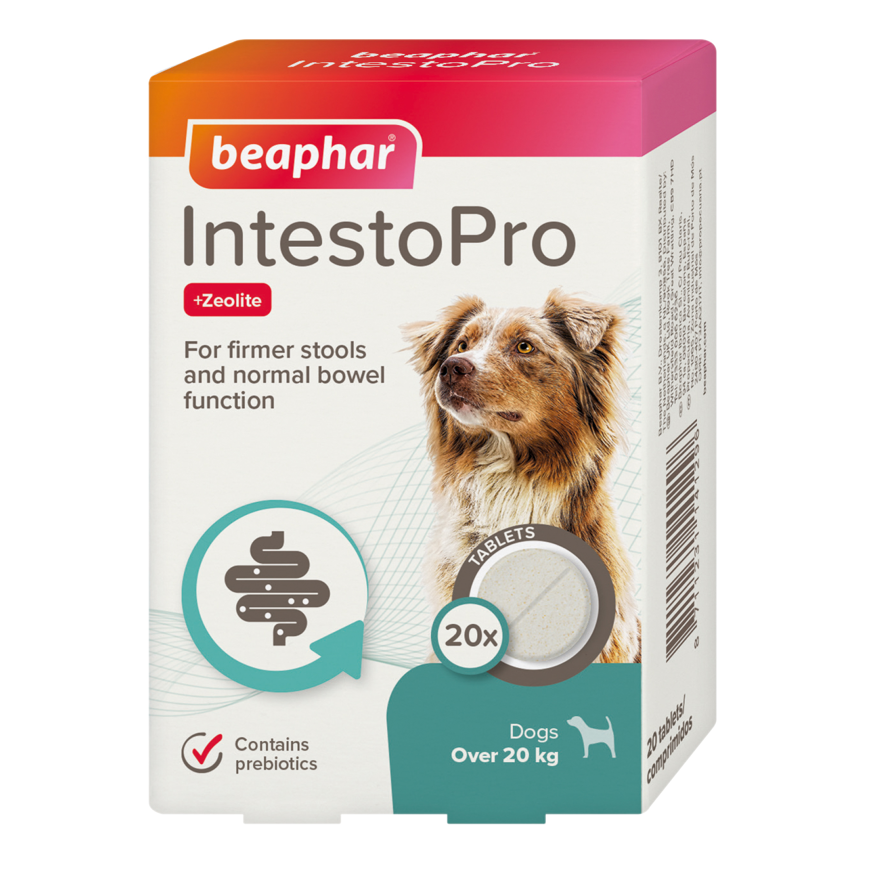 Beaphar IntestoPro Prebiotic Stool Firming Tablets for Medium & Large Dogs (over 20kg)