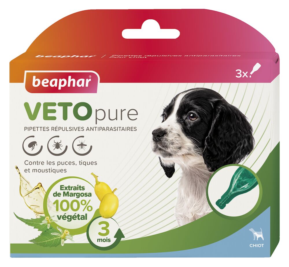 VETOpure, pipettes répulsives antiparasitaires, Chiot