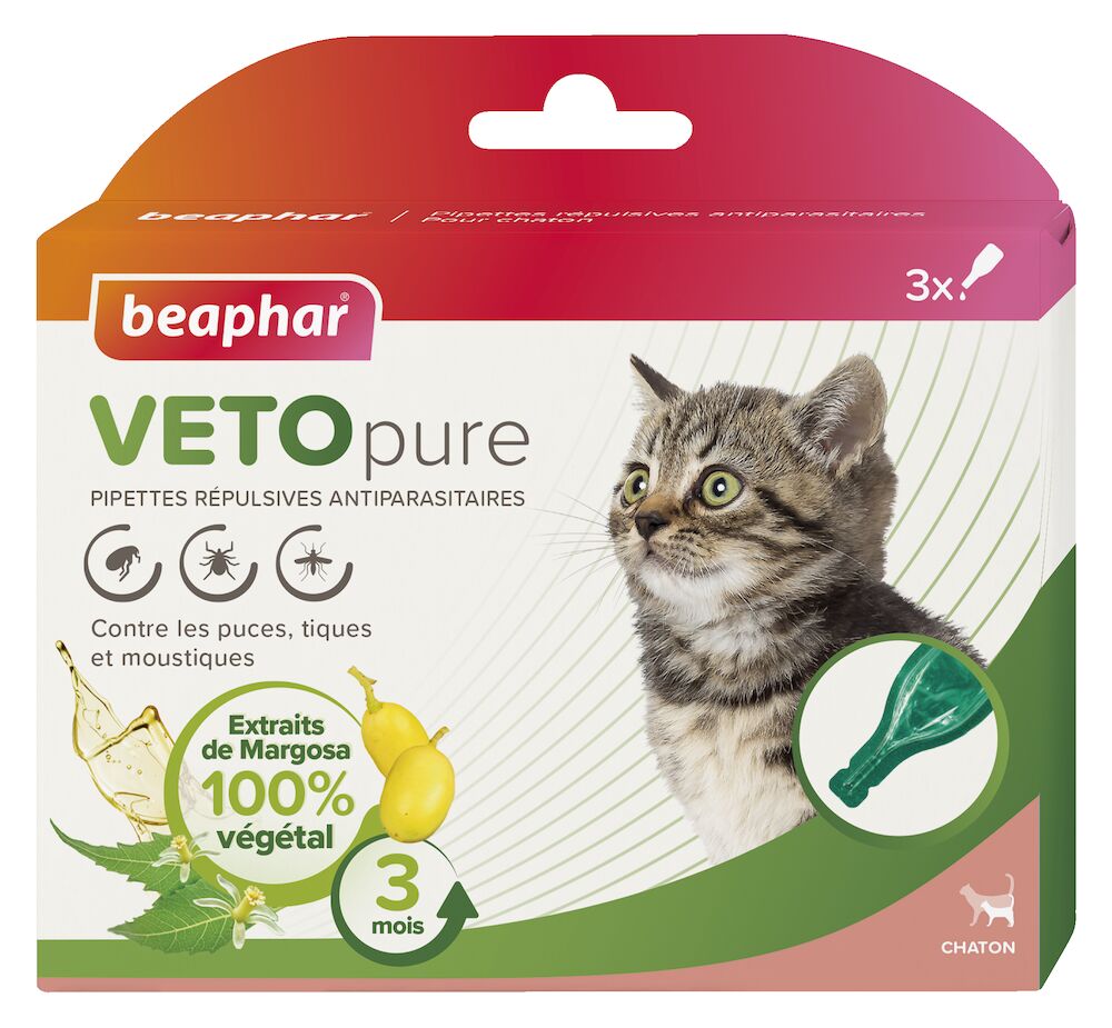 Pipettes répulsives antiparasitaires, Chaton
