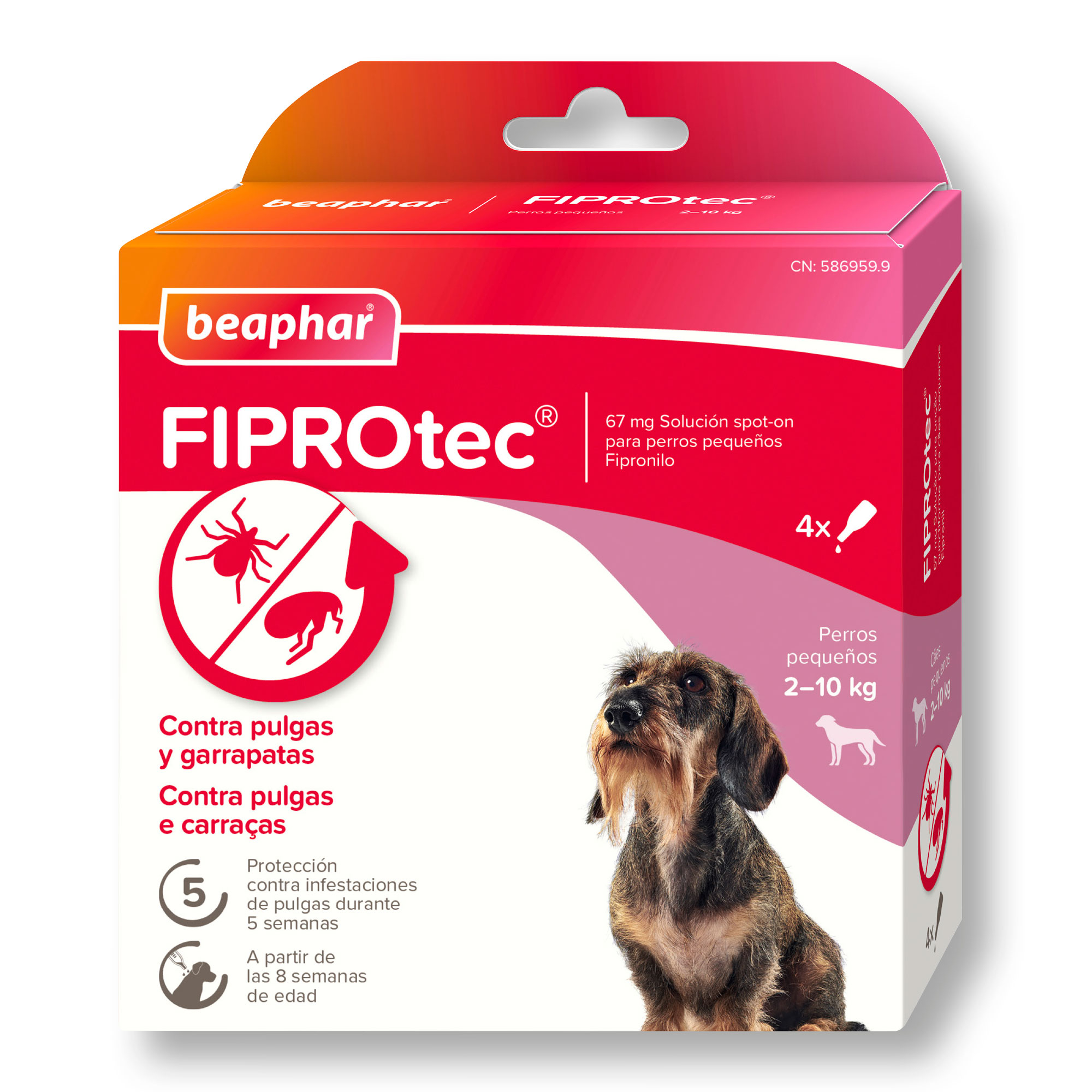 Beaphar FIPROtec® Pipeta Antiparasitaria Perro Pequeño (2-10kg) - 4 Pipetas