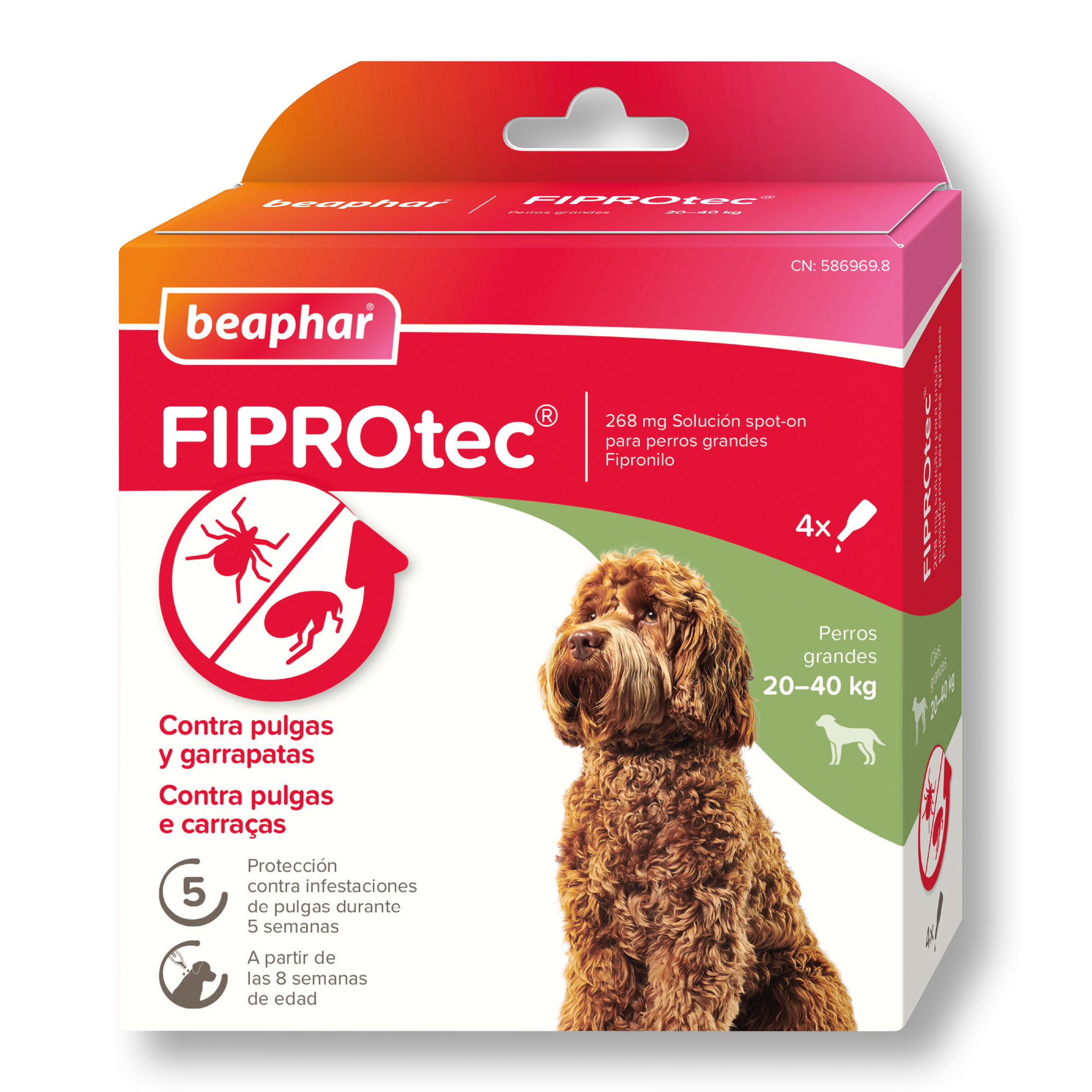 Beaphar FIPROtec® Pipeta Antiparasitaria Perro Mediano (20-40kg) - 4 Pipetas