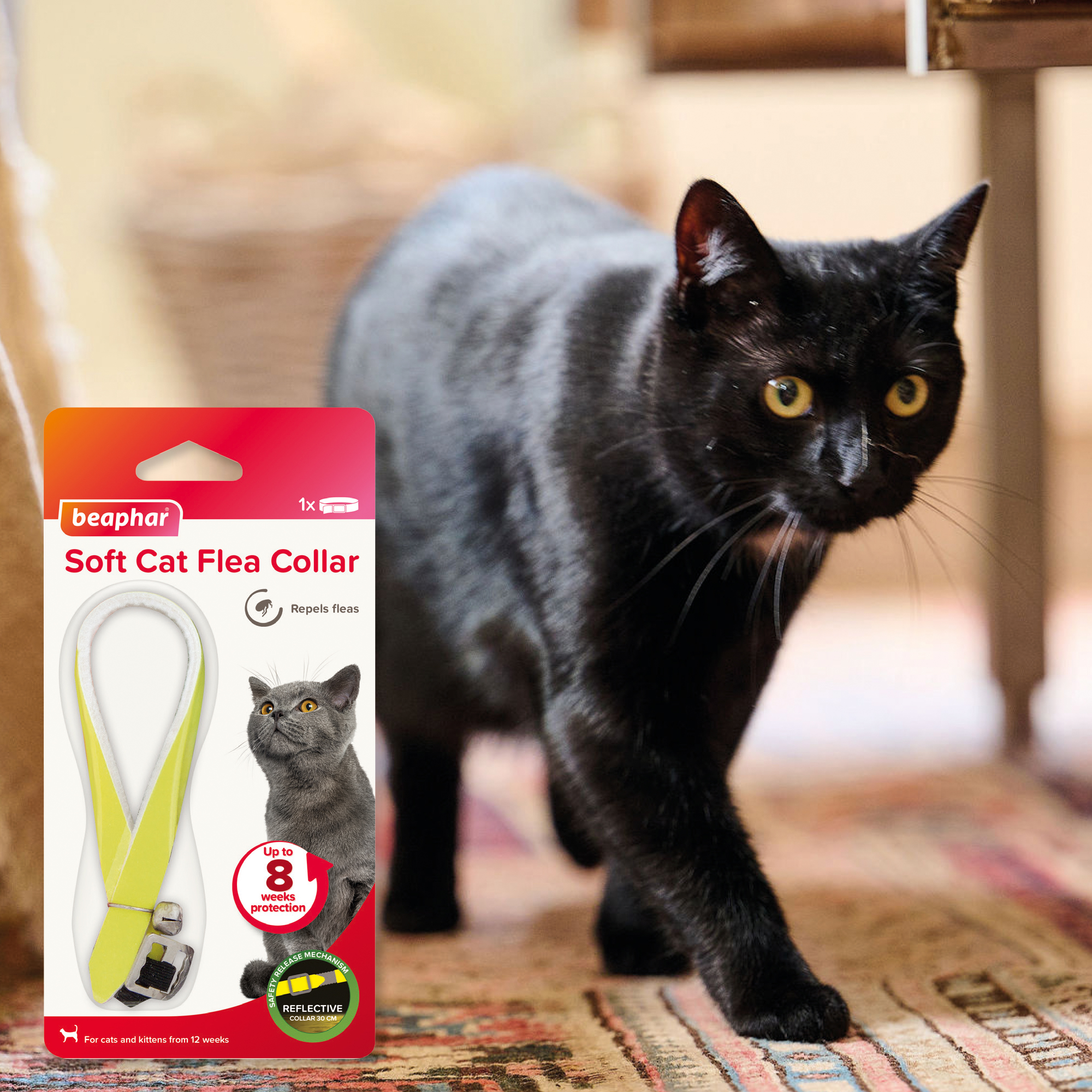 Fur Sweep Flea Collar For Cats Beaphar Soft Reflective Flea Collar for Cats - Beaphar