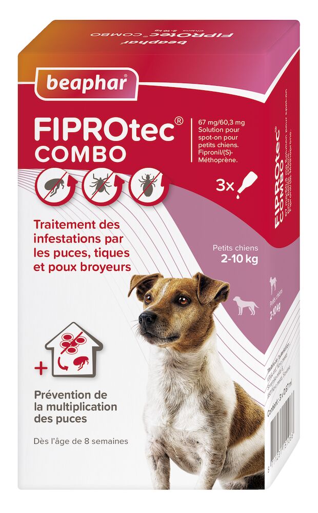 FIPROtec COMBO 67 mg / 60,3 mg, Solution pour spot-on pour petits chiens