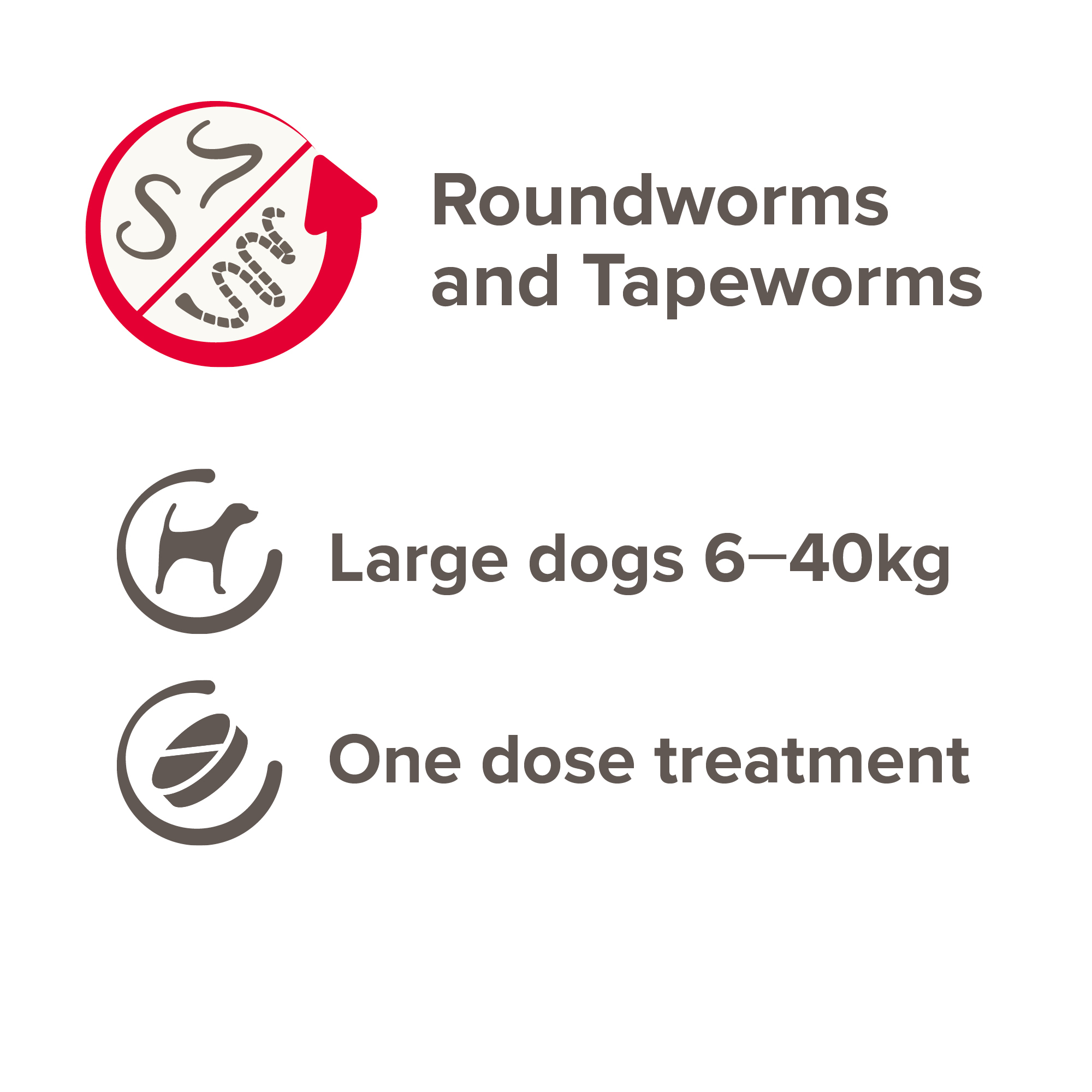 Beaphar One Dose Worming Tablets (For Large Dogs 6-40kg), 4 tablets